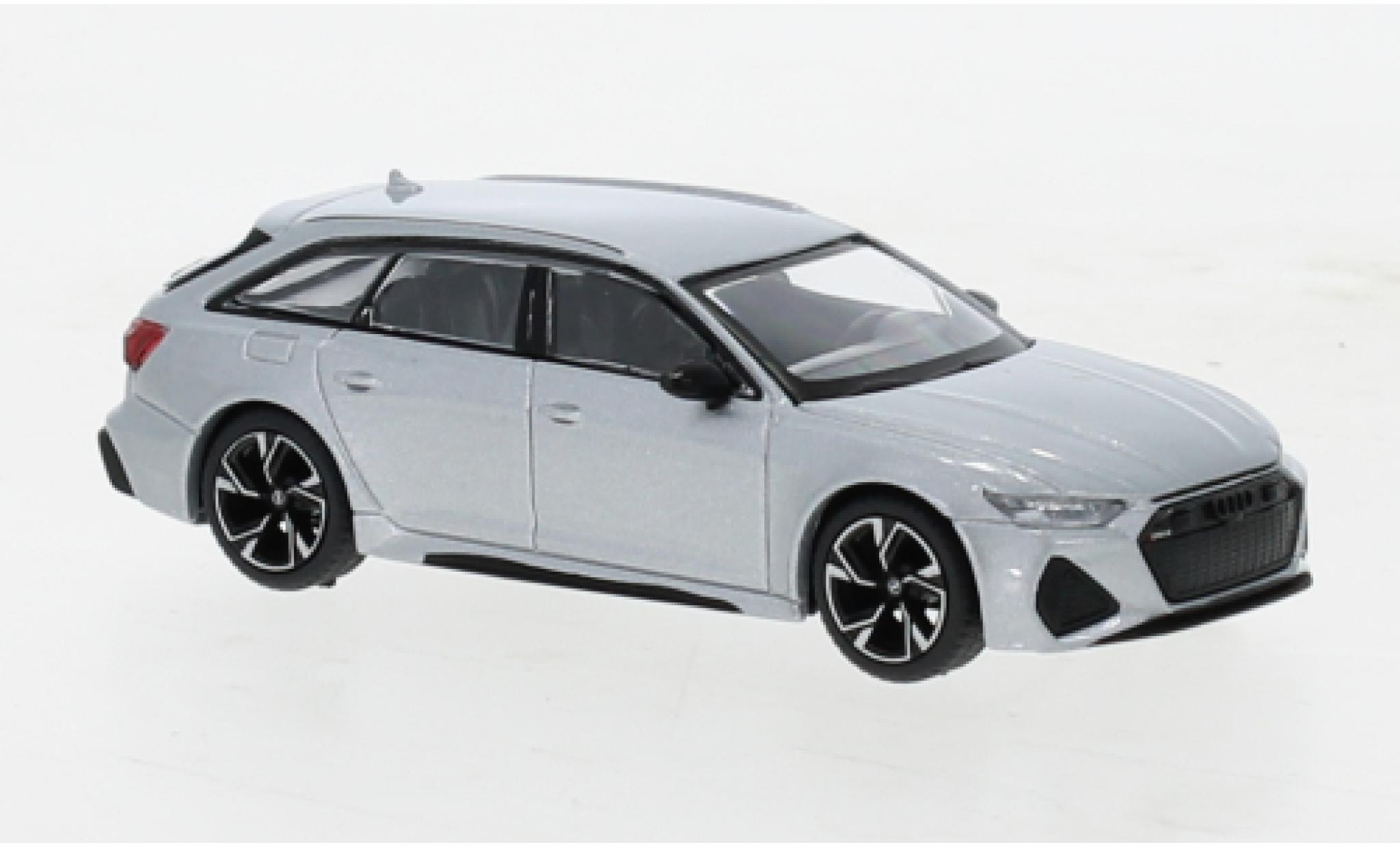 Audi RS6 1/64 Mini GT Avant Carbon Black Edition grijs modelauto