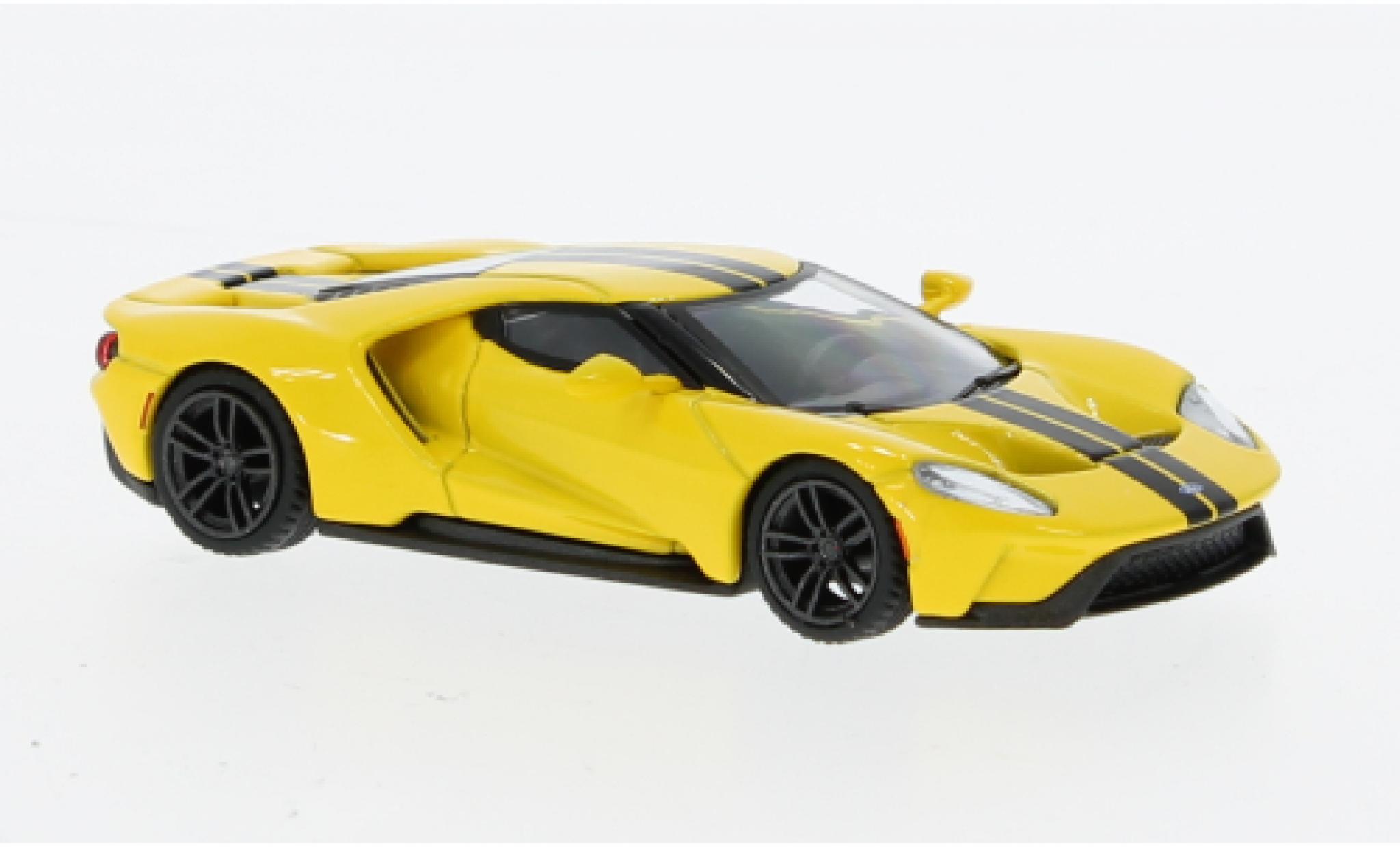 Ford GT 1/64 Mini GT geel modelauto