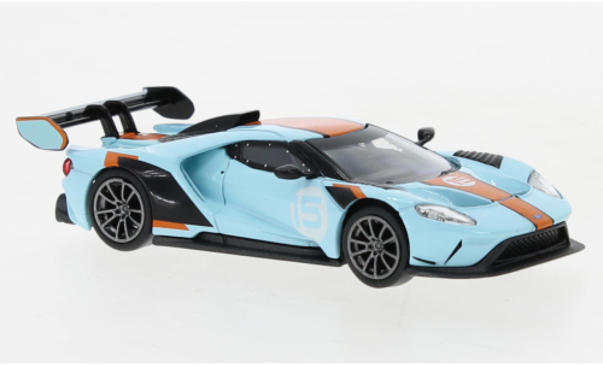 Ford GT 1/64 Mini GT MK II blauw clair/oranje modelauto