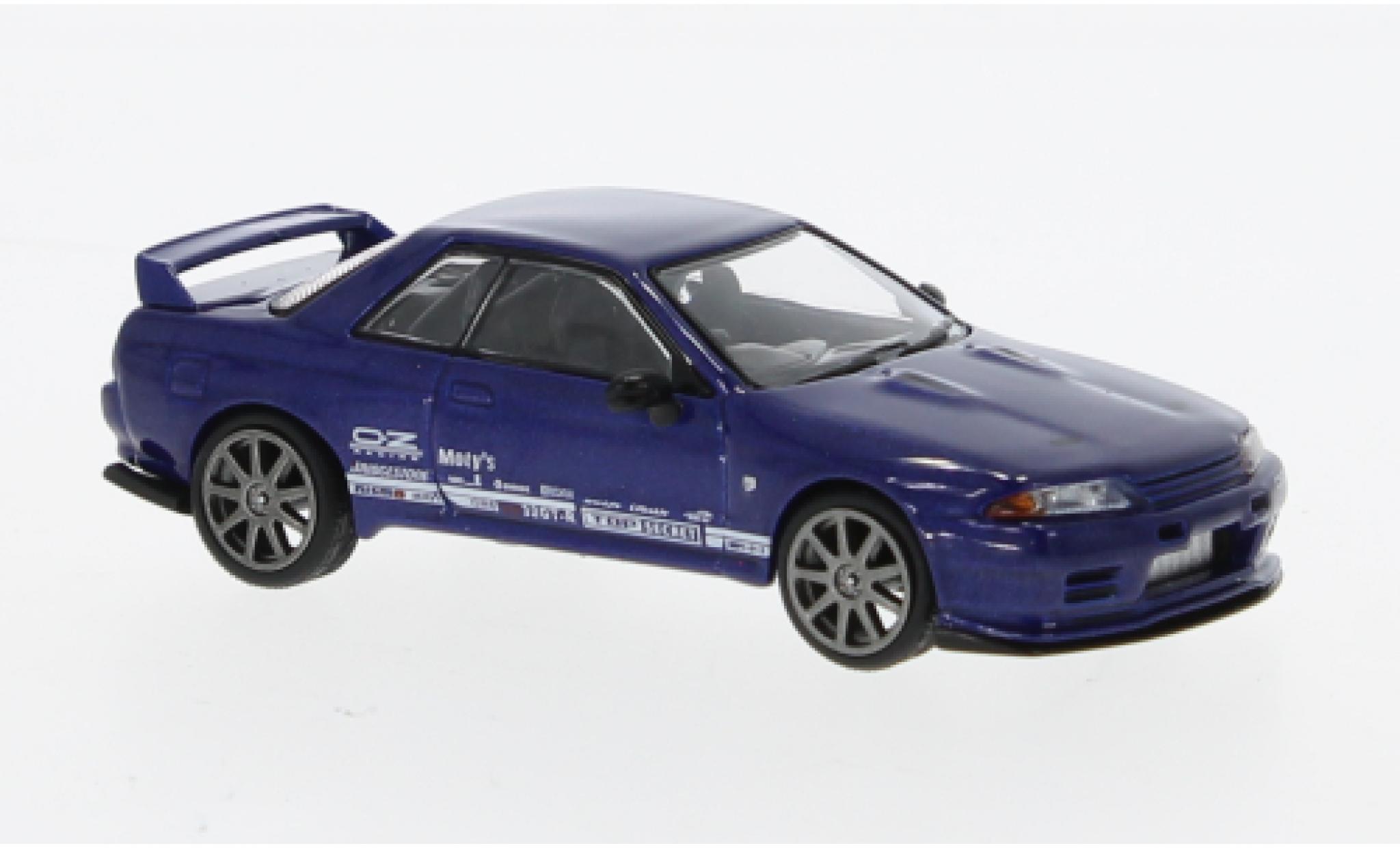 Nissan Skyline 1/64 Mini GT GT-R Top Secret metallic blauw RHD modelauto
