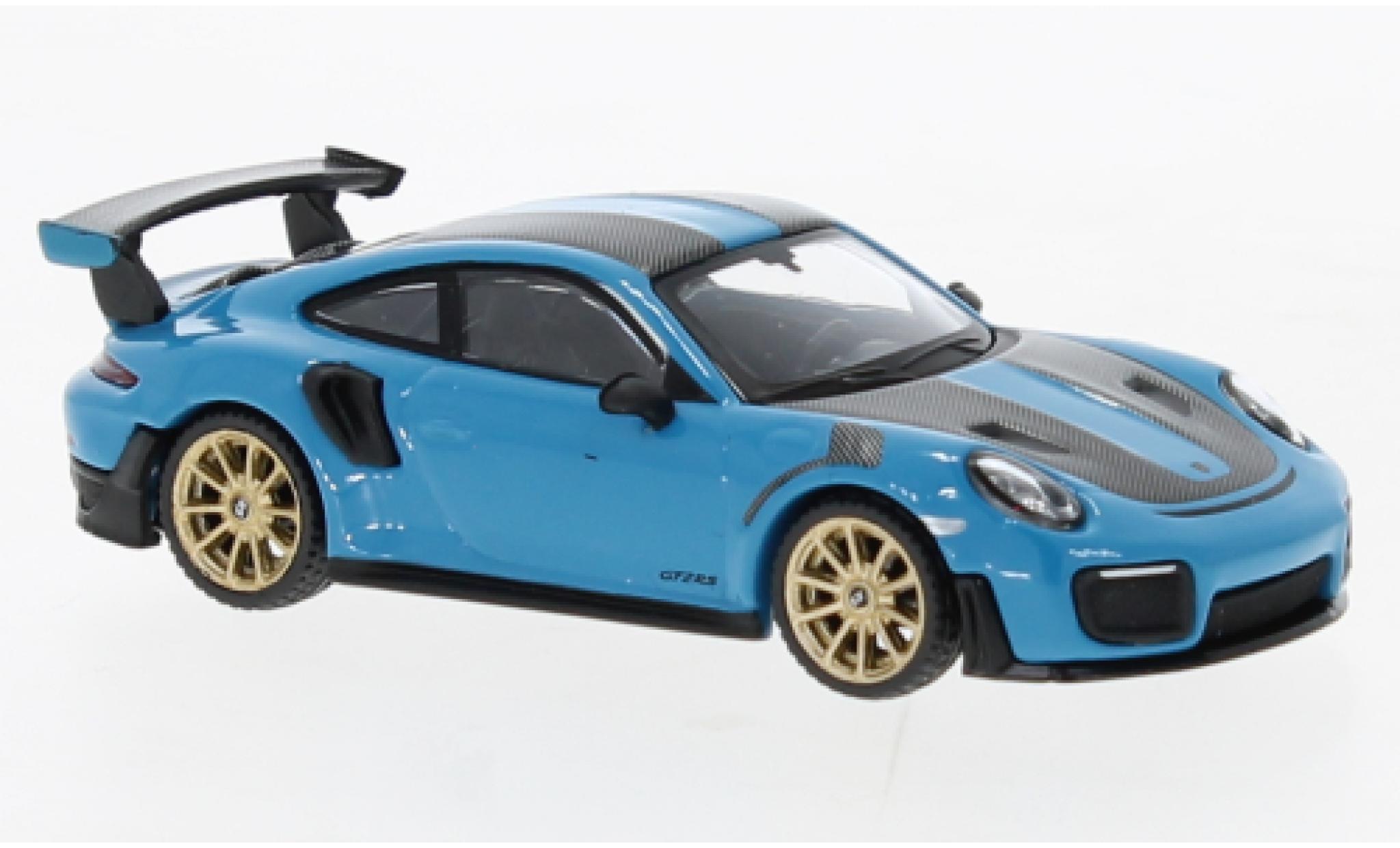 Porsche 991 GT2 RS 1/64 Mini GT 911 (.2) blauw modelauto