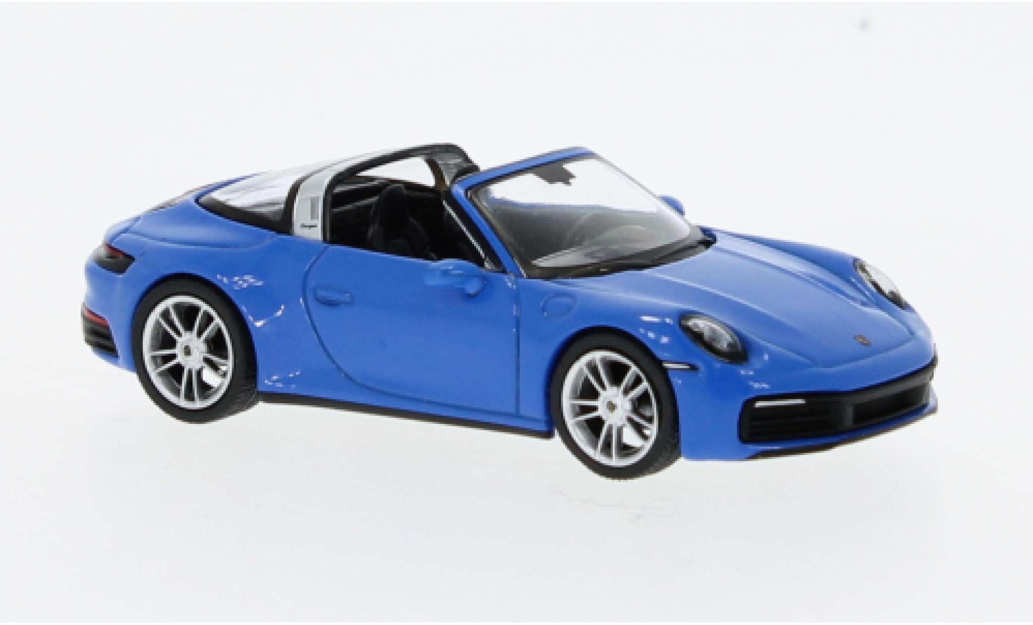 Porsche 911 1/64 Mini GT Targa 4S blauw modelauto