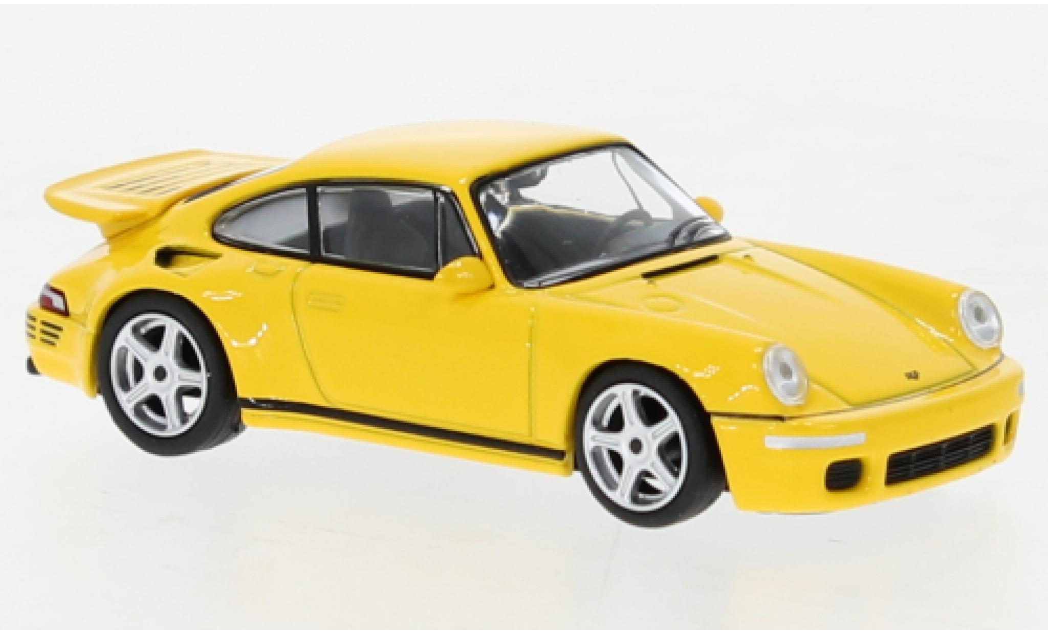 Ruf CTR 1/64 Mini GT Porsche RUF Anniversaire geel modelauto