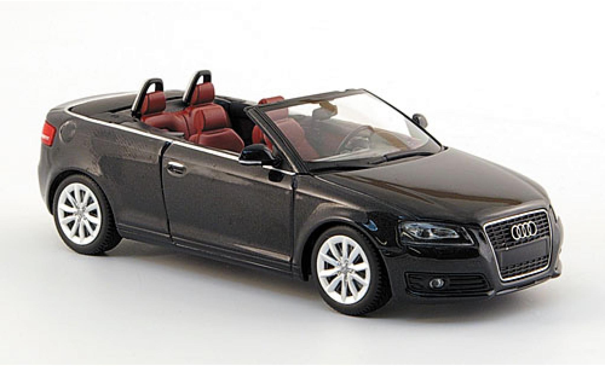 Audi A3 1/43 Minichamps Cabriolet metallic grijs 2007 sans Vitrine modelauto
