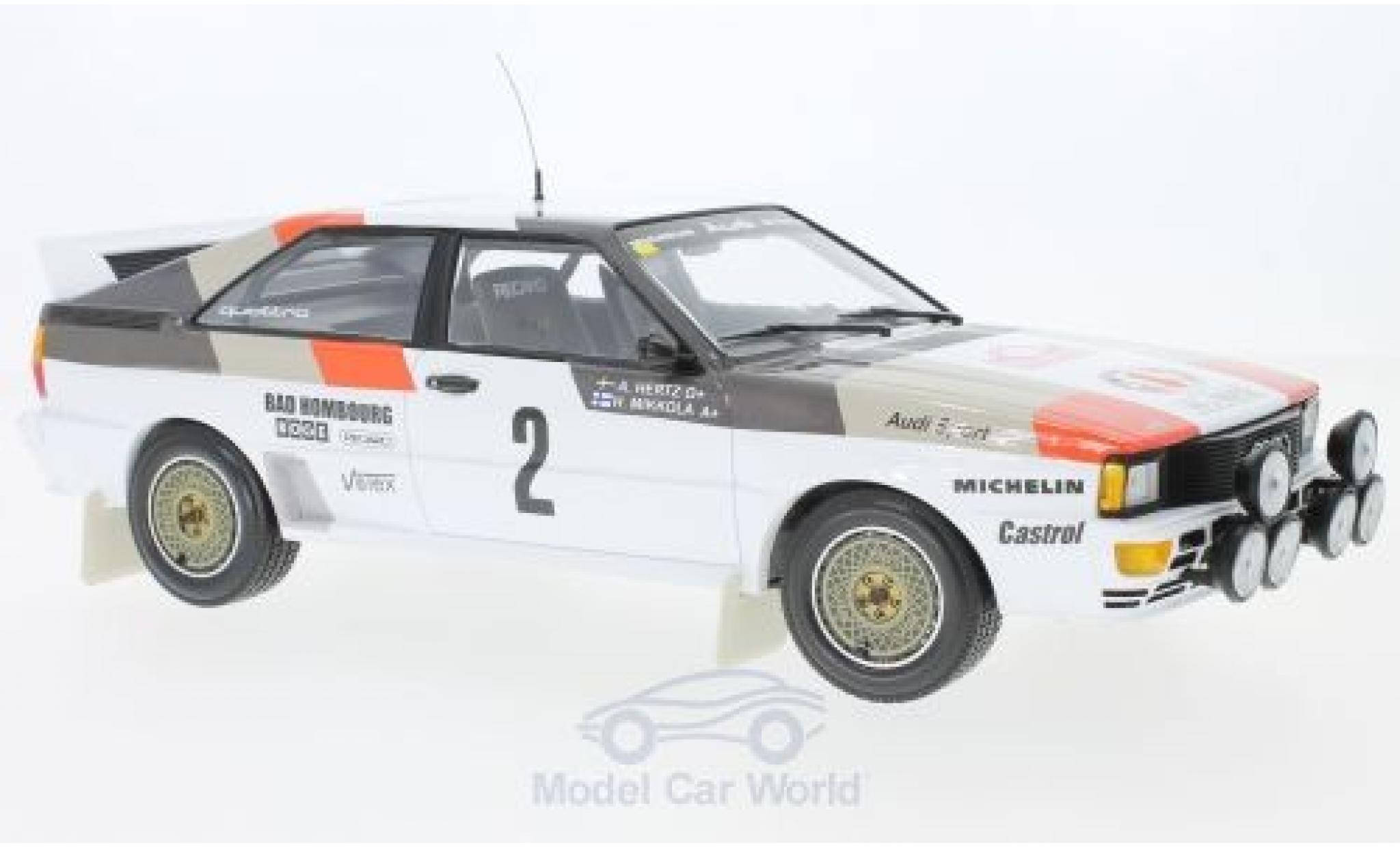 Audi Quattro 1/18 Minichamps quattro A1 No.2 Sport Rallye WM Rallye Monte Carlo 1983 H.Mikkola/A.Hertz modelauto