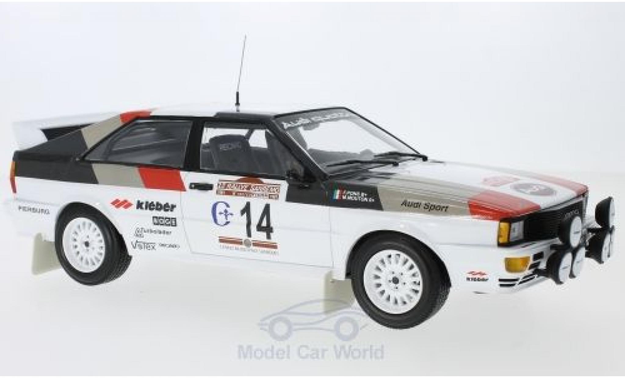 Audi Quattro 1/18 Minichamps quattro No.14 Sport Rallye WM Rallye San Remo 1981 M.Mouton/F.Pons modelauto