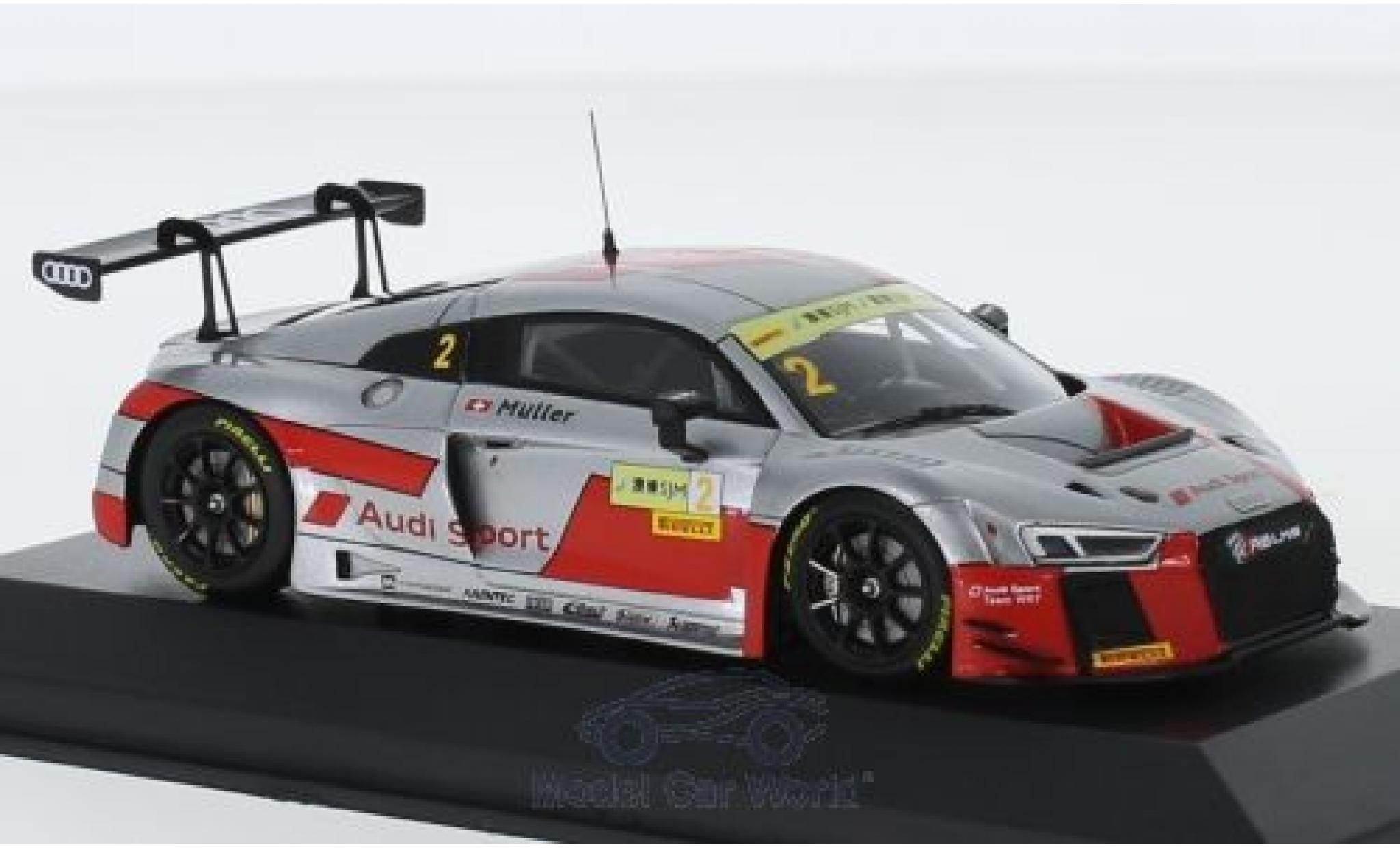 Audi R8 1/43 Minichamps LMS No.2 Sport Team WRT Fia GT World Cup GT Cup Macau 2017 N.M&uuml;ller modelauto