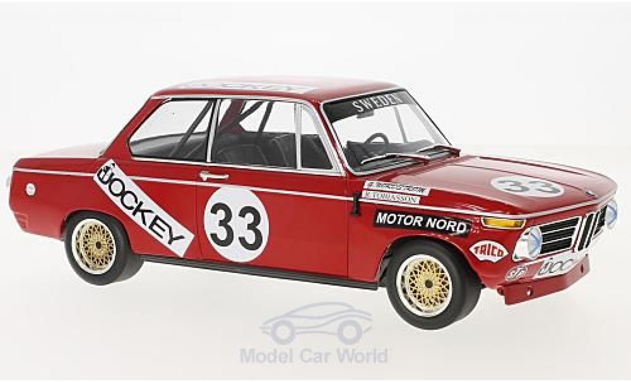 Bmw 2002 1/18 Minichamps No.33 Jockey Racing 6h N&uuml;rburgring 1972 R.Tobiasson/G.Nordstr&ouml;m modelauto