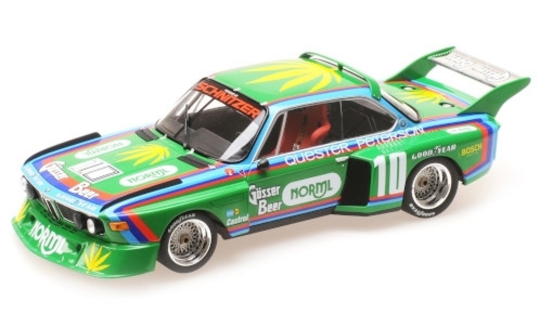 Bmw 3.5 1/18 Minichamps CSL No.10 -Schnitzer G&ouml;sser Beer 6h Watkins Glen 1976 D.Quester/R.Peterson modelauto