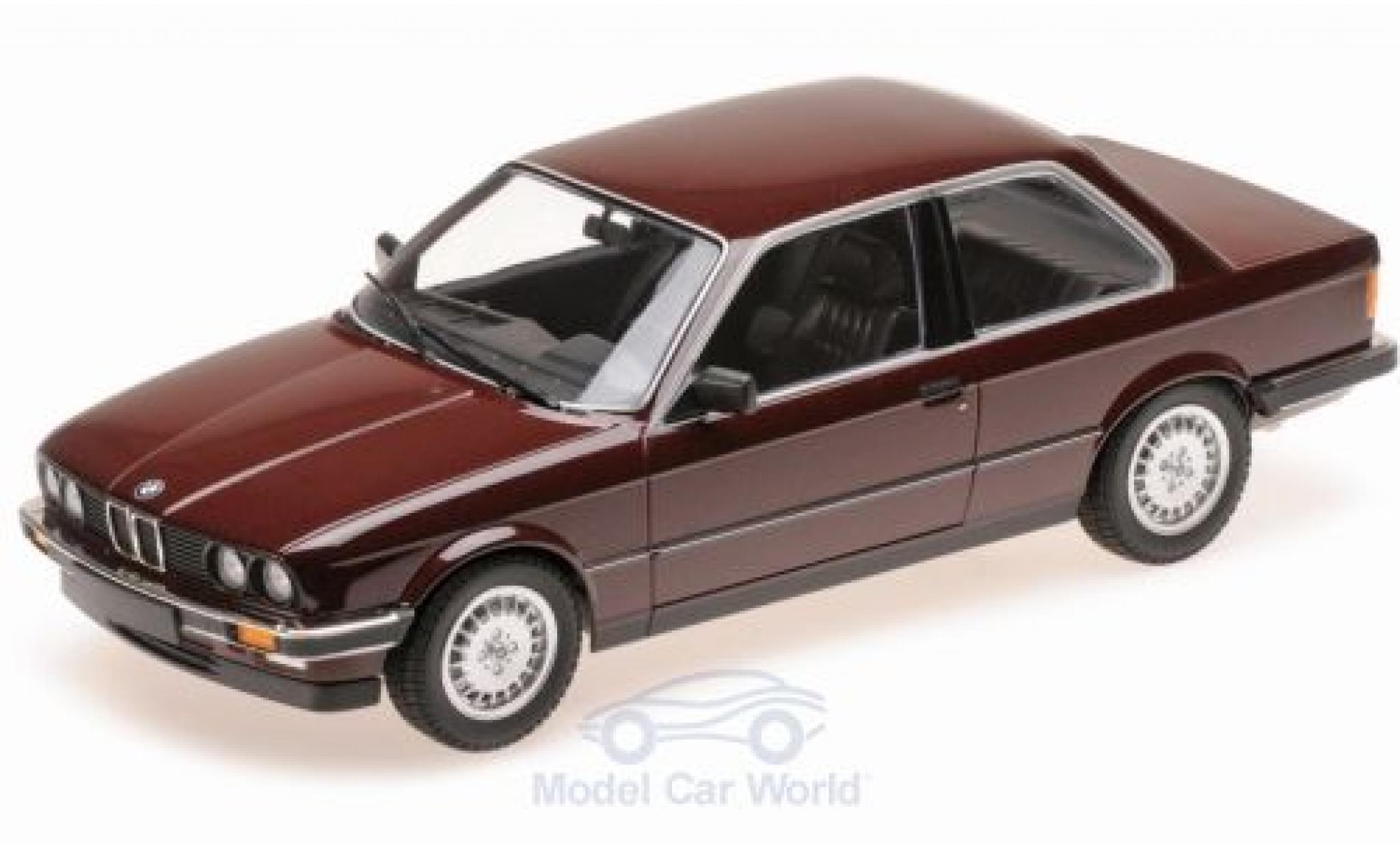 Bmw 323 1/18 Minichamps i (E30) metallic rood 1982 modelauto