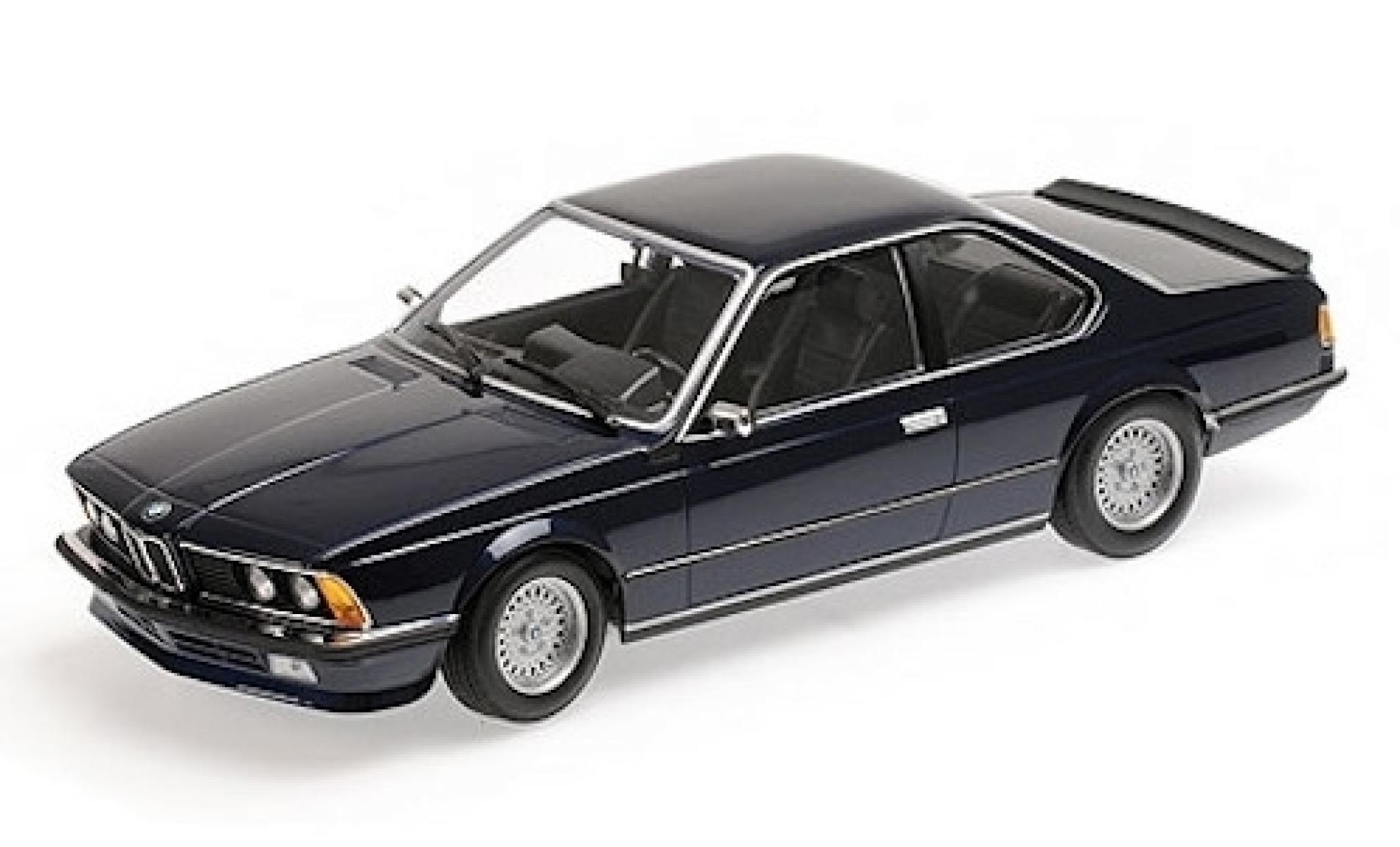 Bmw 635 CSI 1/18 Minichamps 635 CSi (E24) metallic blauw 1982 modelauto