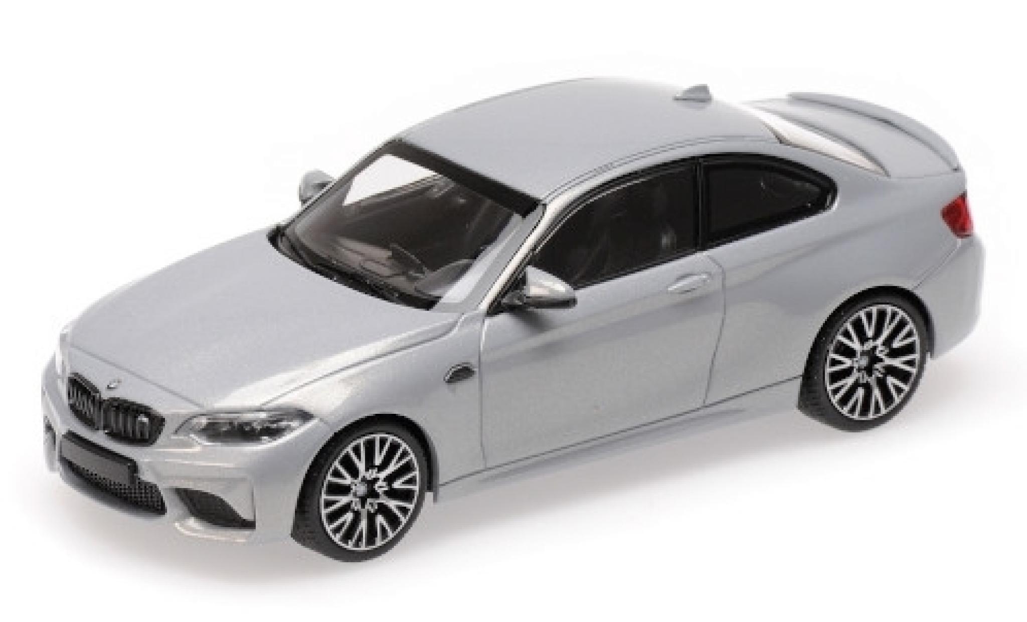 Bmw M2 1/43 Minichamps Competition metallic grijs 2019 modelauto