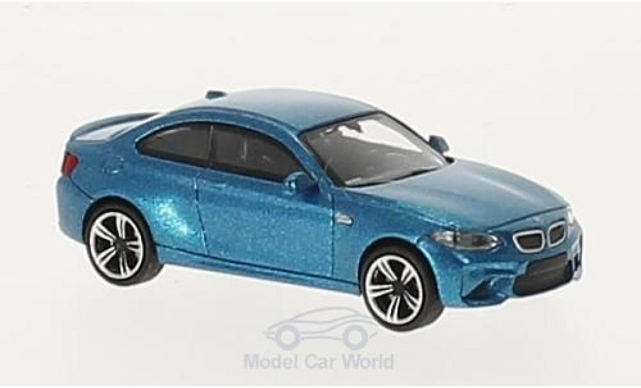 Bmw M2 1/87 Minichamps metallic blauw 2016 modelauto