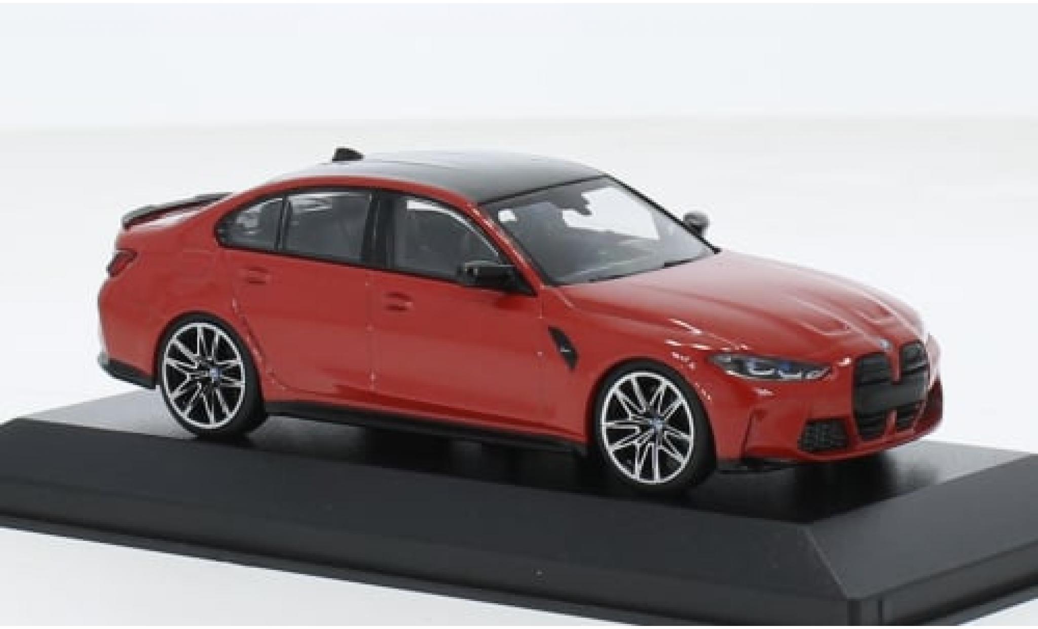 Bmw M3 1/43 Minichamps Competition (G80) metallic rood/carbon 2020 1:43 modelauto