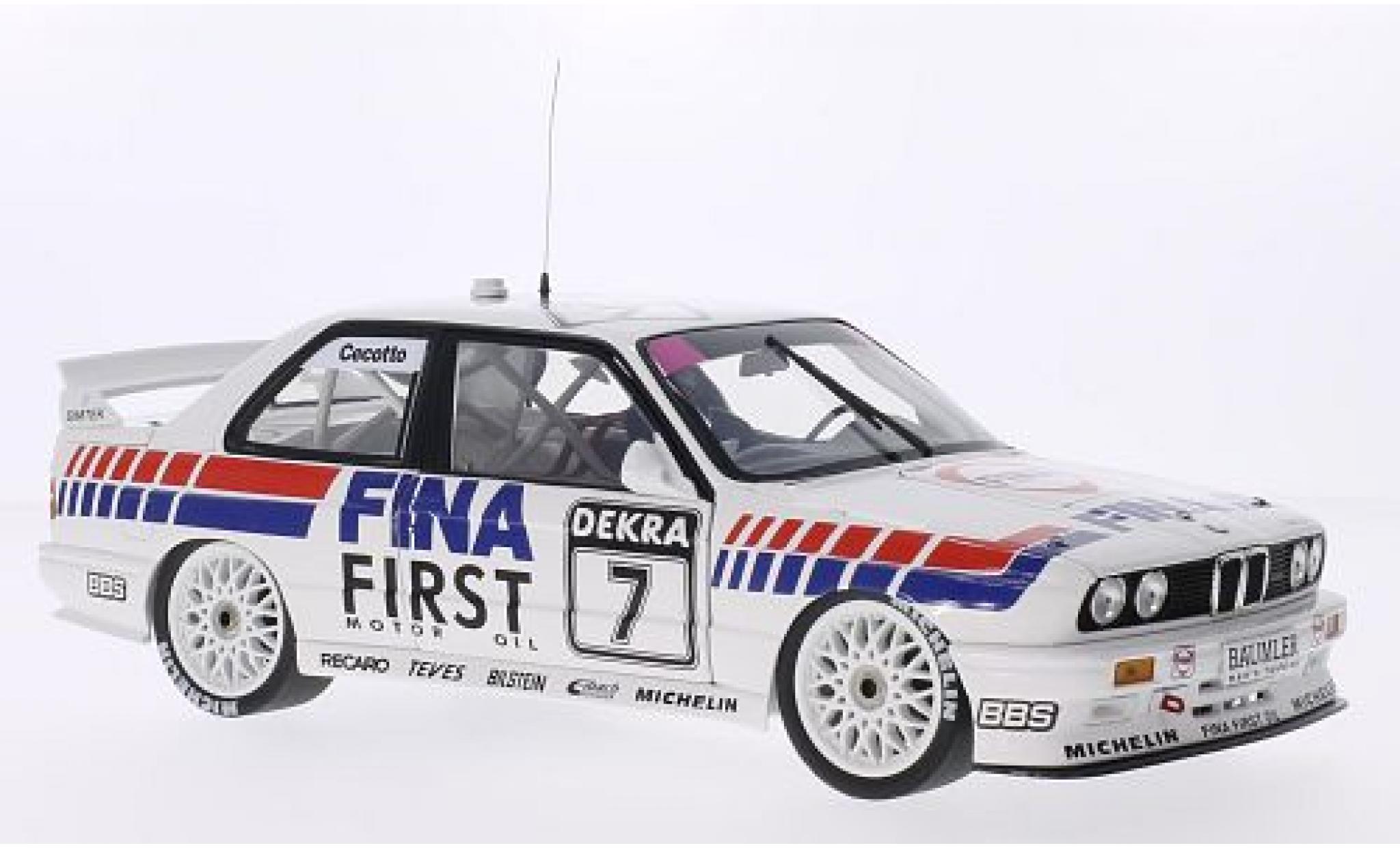 Bmw M3 1/18 Minichamps (E30) DTM No.7 Team FINA- Fina DTM Br&uuml;nn 1992 J.Cecotto modelauto