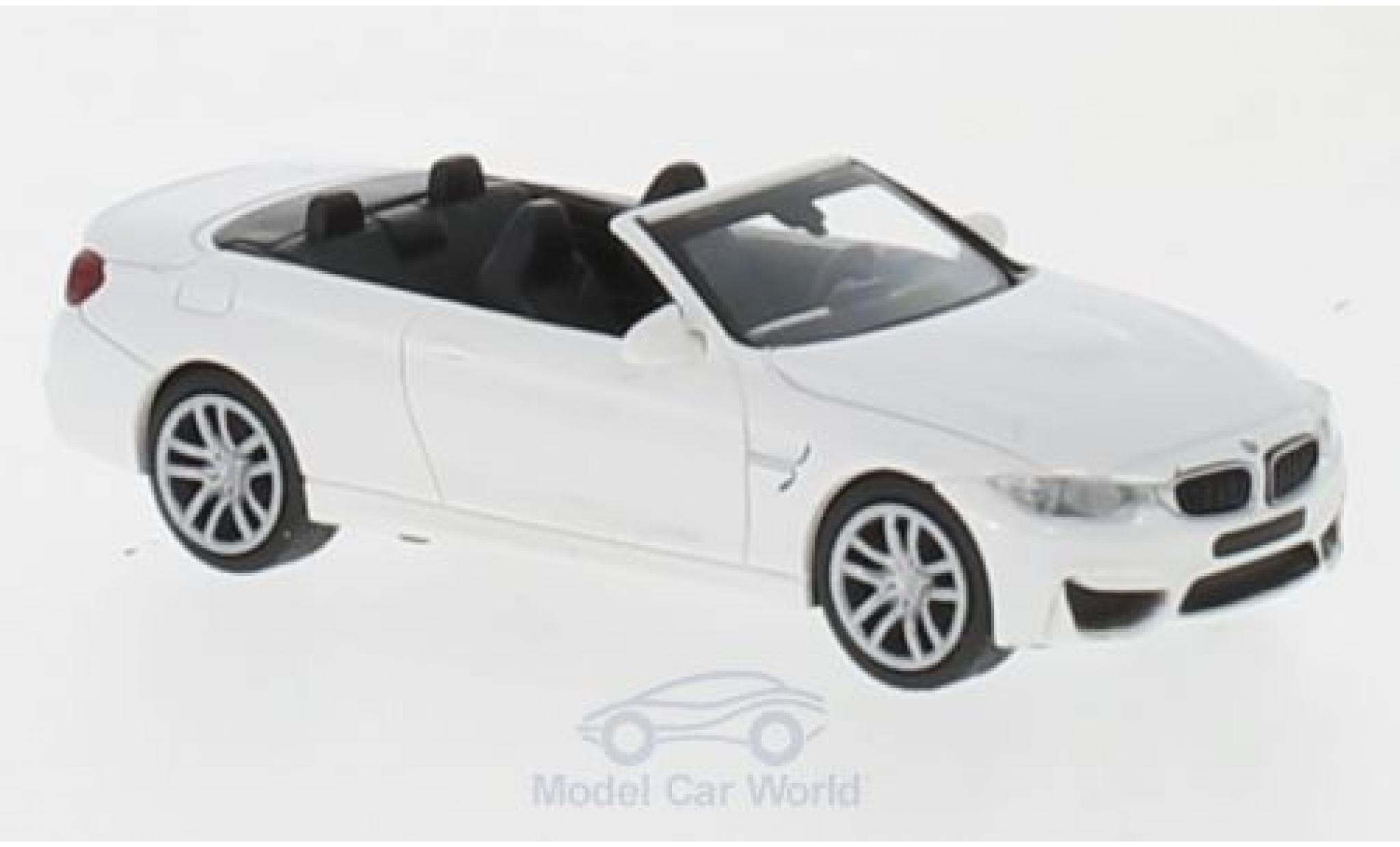 Bmw M4 1/87 Minichamps Cabriolet wit 2015 modelauto