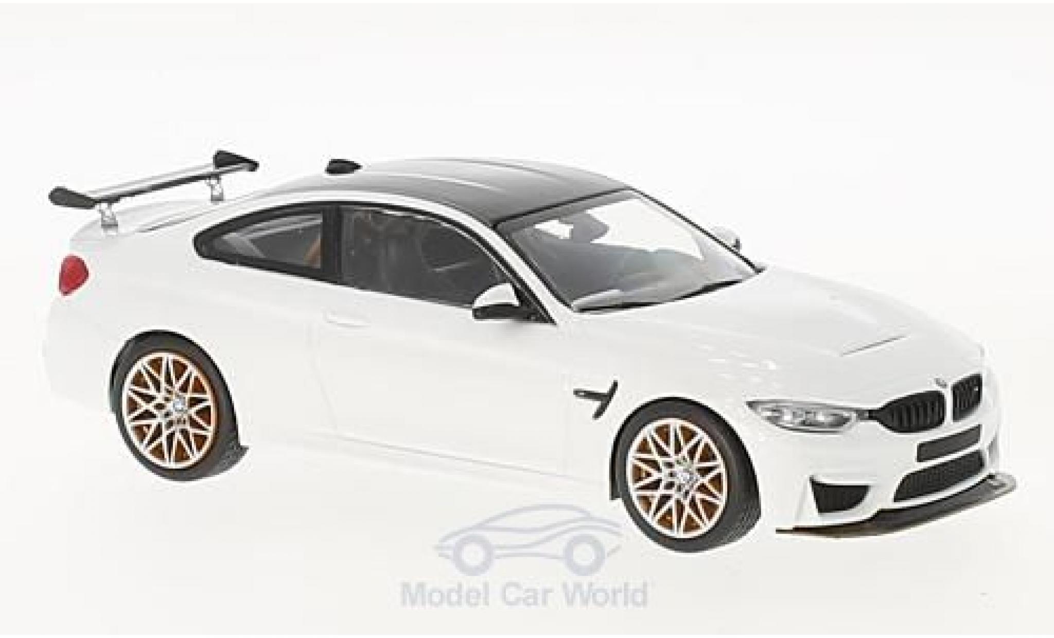 Bmw M4 1/43 Minichamps (F82) GTS wit 2016 mit oranjen Felgen modelauto