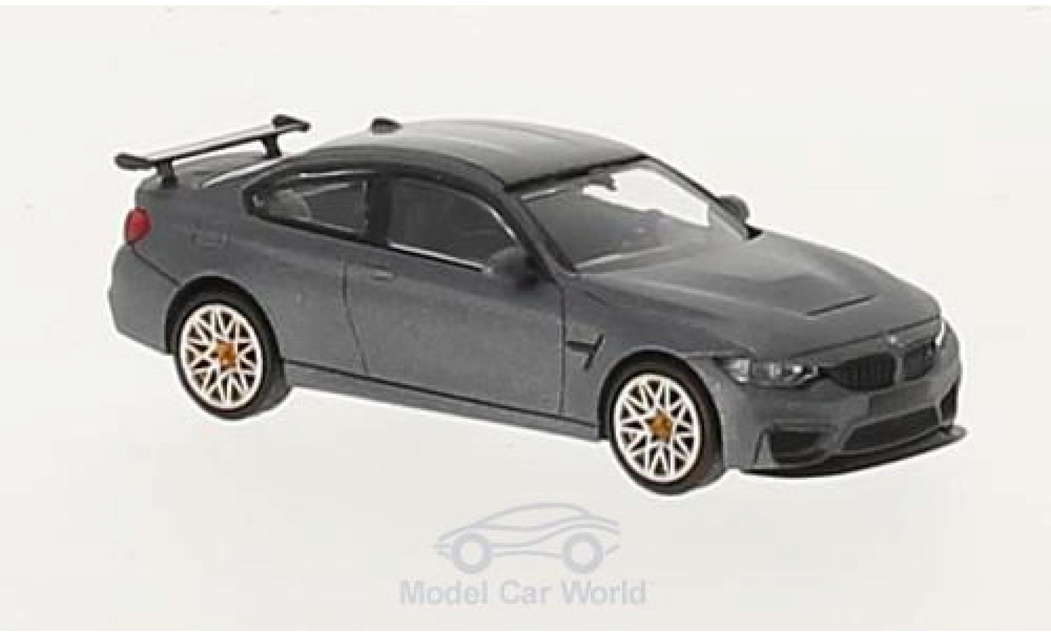 Bmw M4 1/87 Minichamps GTS matt-grijs 2016 mit oranjen Felgen modelauto