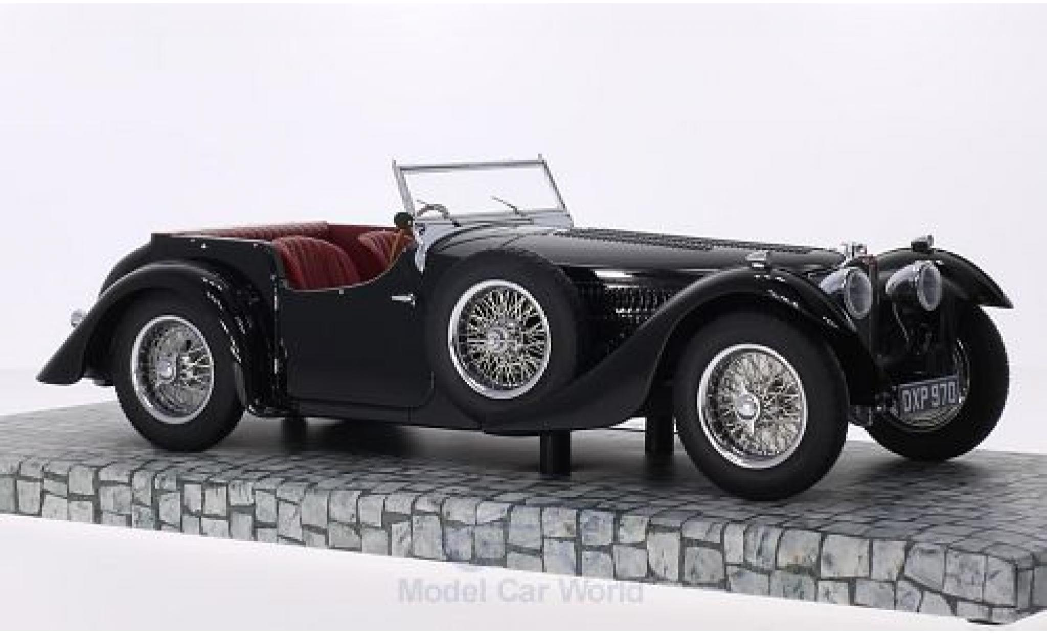 Bugatti 57 SC 1/18 Minichamps Typ C Corsica Roadstar zwart 1938 Blackhawk Museum Collection modelauto