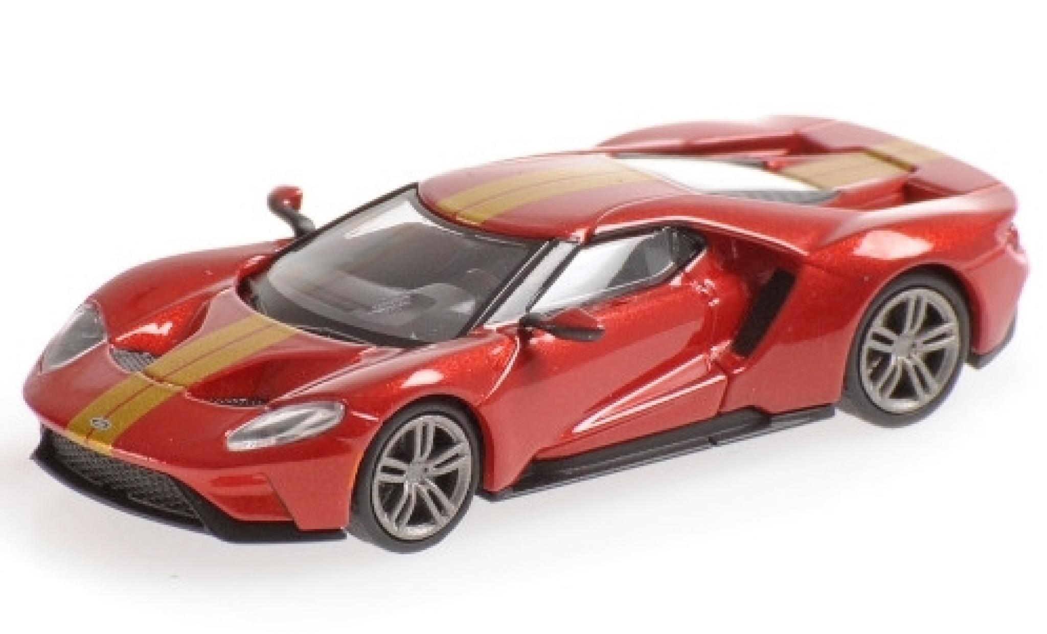 Ford GT 1/87 Minichamps metallic rood/gold 2018 Shmee150 modelauto