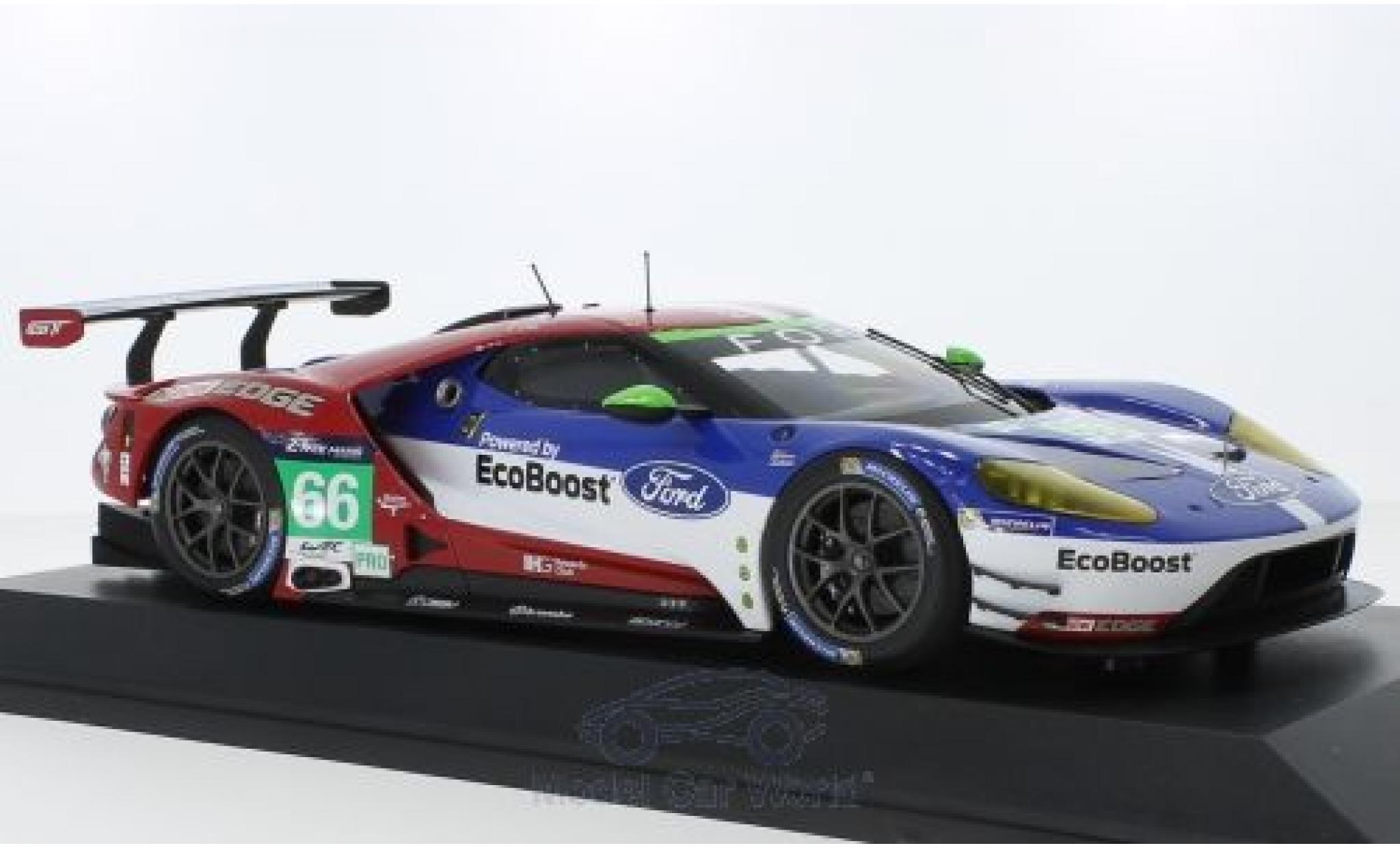 Ford GT 1/18 Minichamps No.66 Chip Ganassi Racing UK 24h Le Mans 2016 O.Pla/S.M&uuml;cke/B.Johnson modelauto