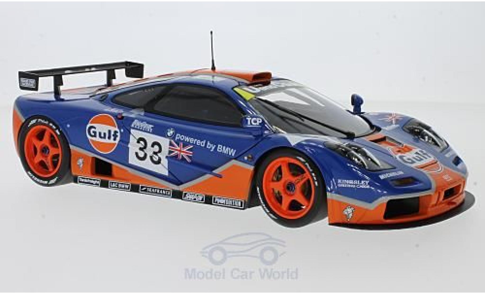 McLaren F1 1/18 Minichamps GTR No.33 Gulf Racing Gulf 24h Le Mans 1996 R.Bellm/J.Weaver/J.J.Lehto modelauto
