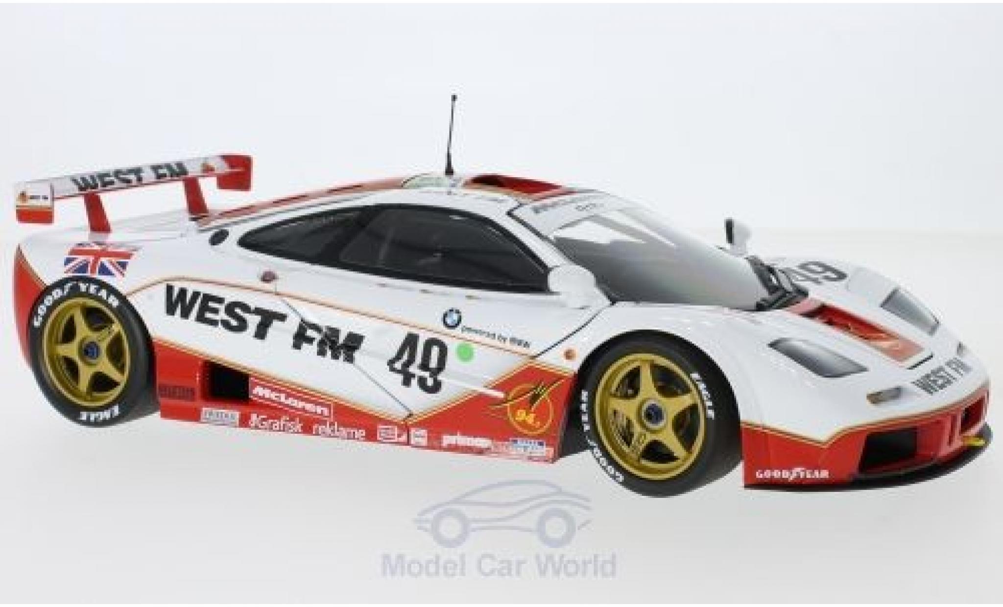 McLaren F1 1/18 Minichamps GTR No.49 West Competition West 24h Le Mans 1995 L.E.Nielsen/J.Mass/T.Bscher ohne Vitrine modelauto