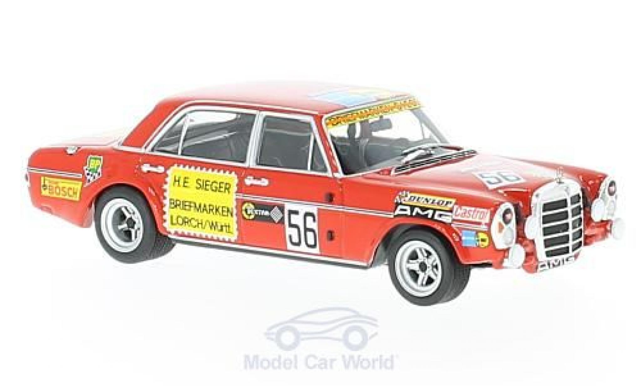 Mercedes 300 SEL 1/43 Minichamps SEL 6.8 AMG No.56 Briefmarken Sieger 200 Meilen von N&uuml;rnberg 1972 H.Heyer modelauto