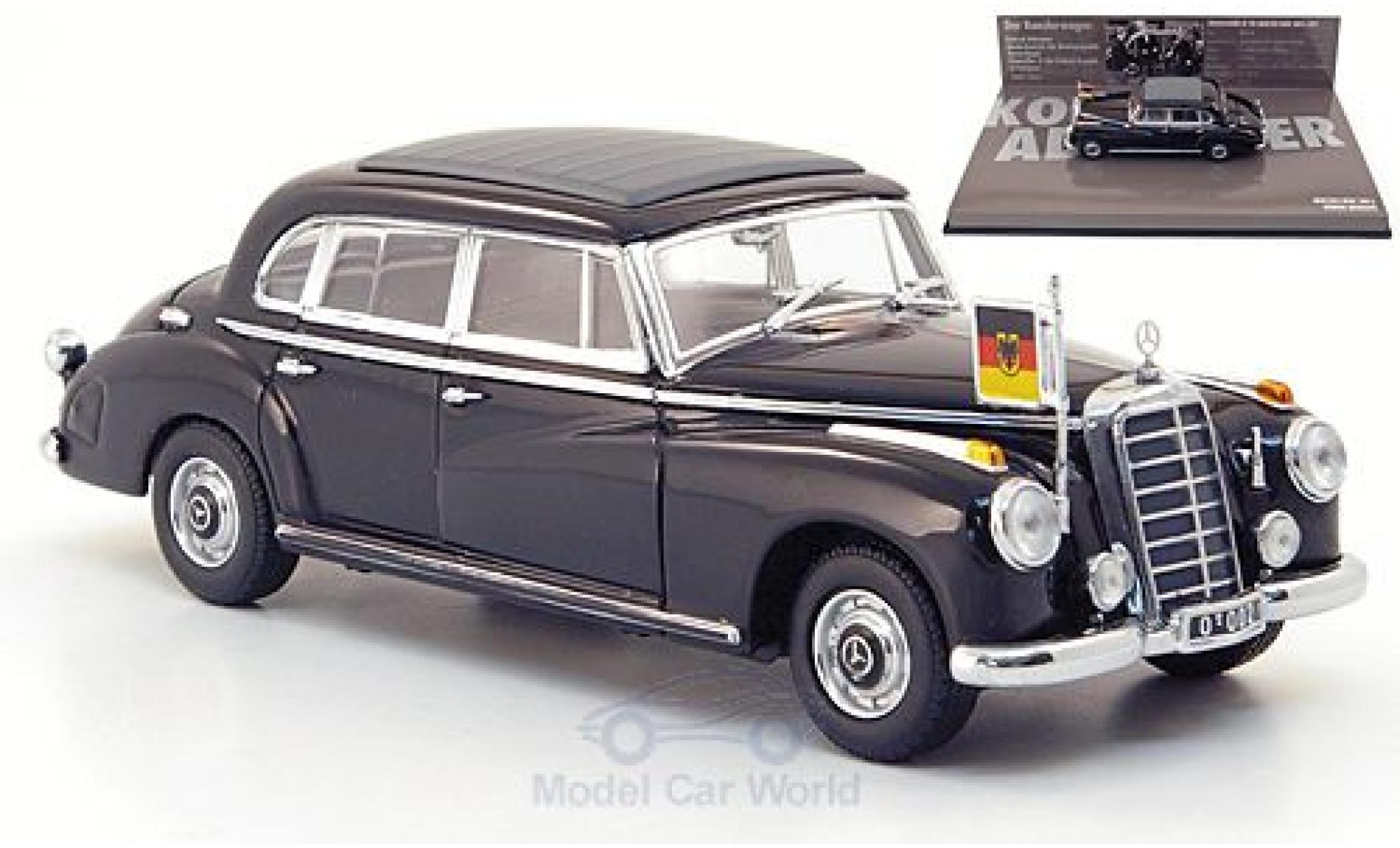 Mercedes 300 1/43 Minichamps b (W186III) zwart 1955 Konrad Adenauer modelauto
