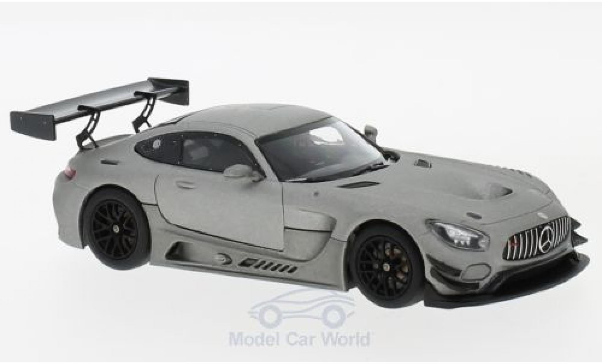 Mercedes AMG GT 1/43 Minichamps 3 matt-grijs 2017 Plain Body Version modelauto