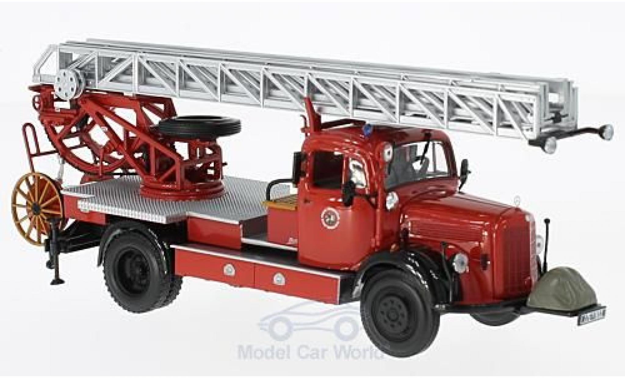 Mercedes L3500 1/43 Minichamps DL17 Brandweer Bensheim 1950 Drehleiter modelauto
