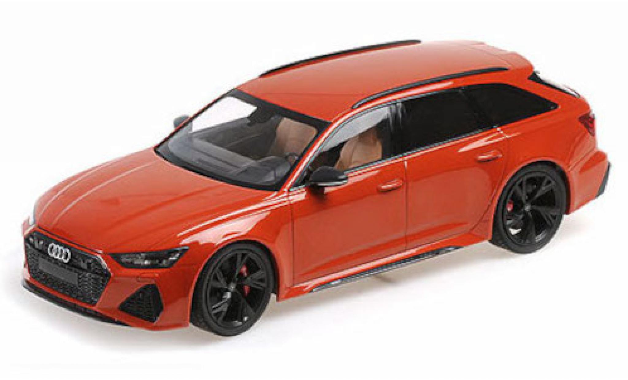 Audi RS6 1/18 Minichamps Avant metallic oranje 2019 modelauto