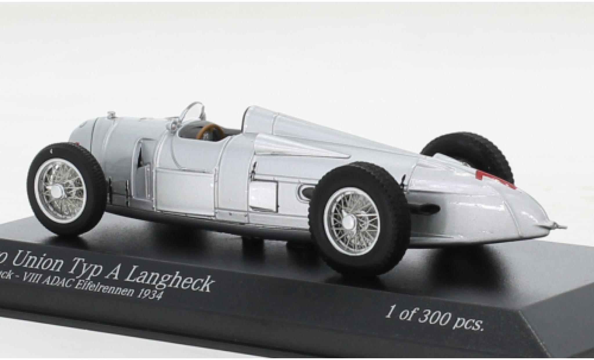 Auto Union Typ A 1/43 Minichamps Langheck No.1 ADAC Eifelrennen 1934 modelauto