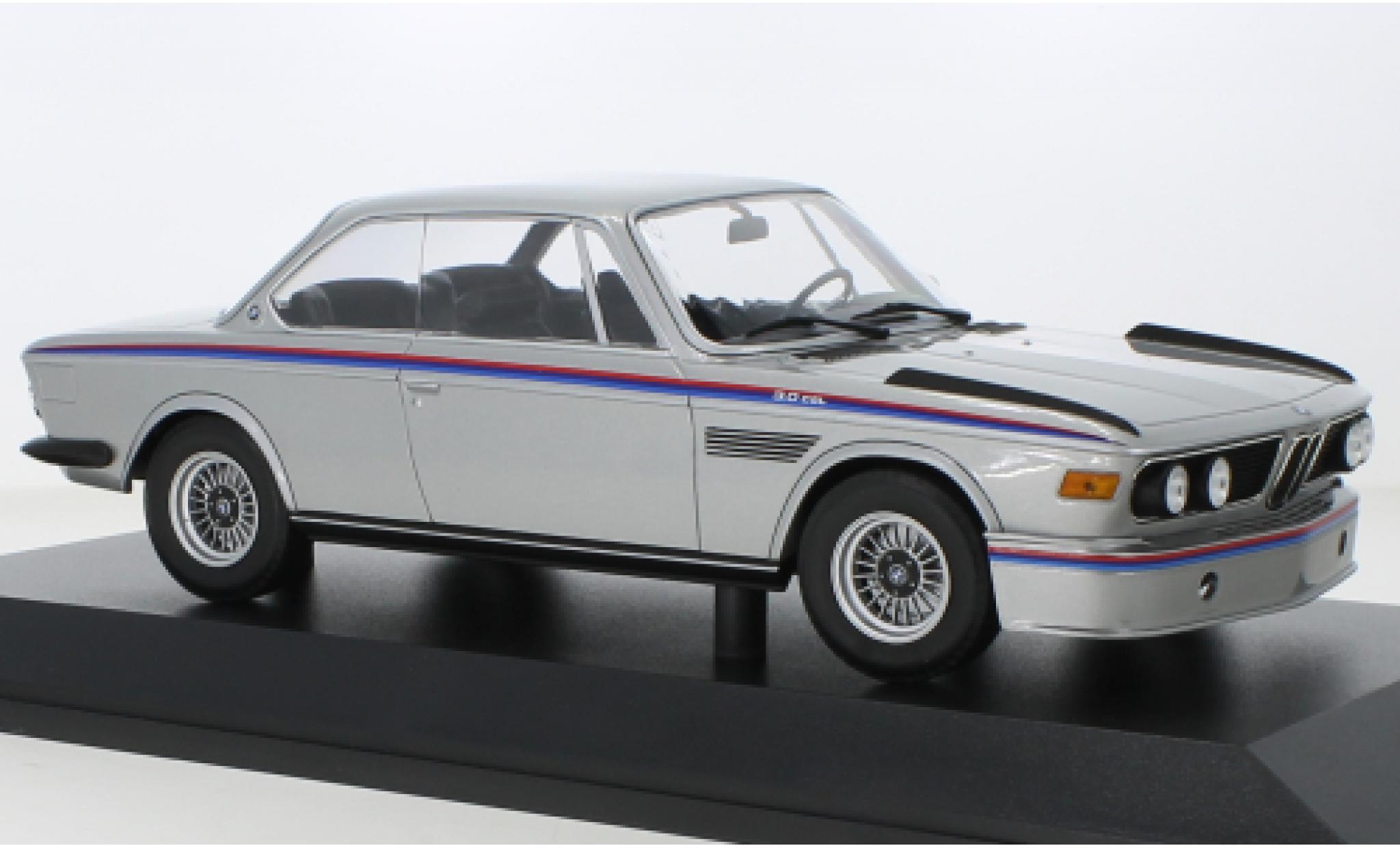 Bmw 3.0 1/18 Minichamps CSL grijs/Dekor 1973 modelauto