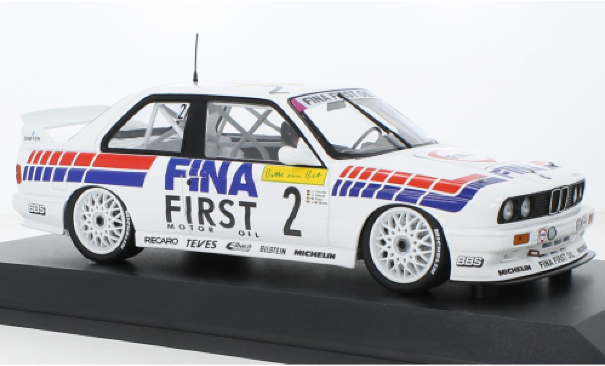 Bmw M3 1/18 Minichamps (E30) No.2 Fina Motorsport Team Fina 24h Spa Francorchamps 1992 modelauto