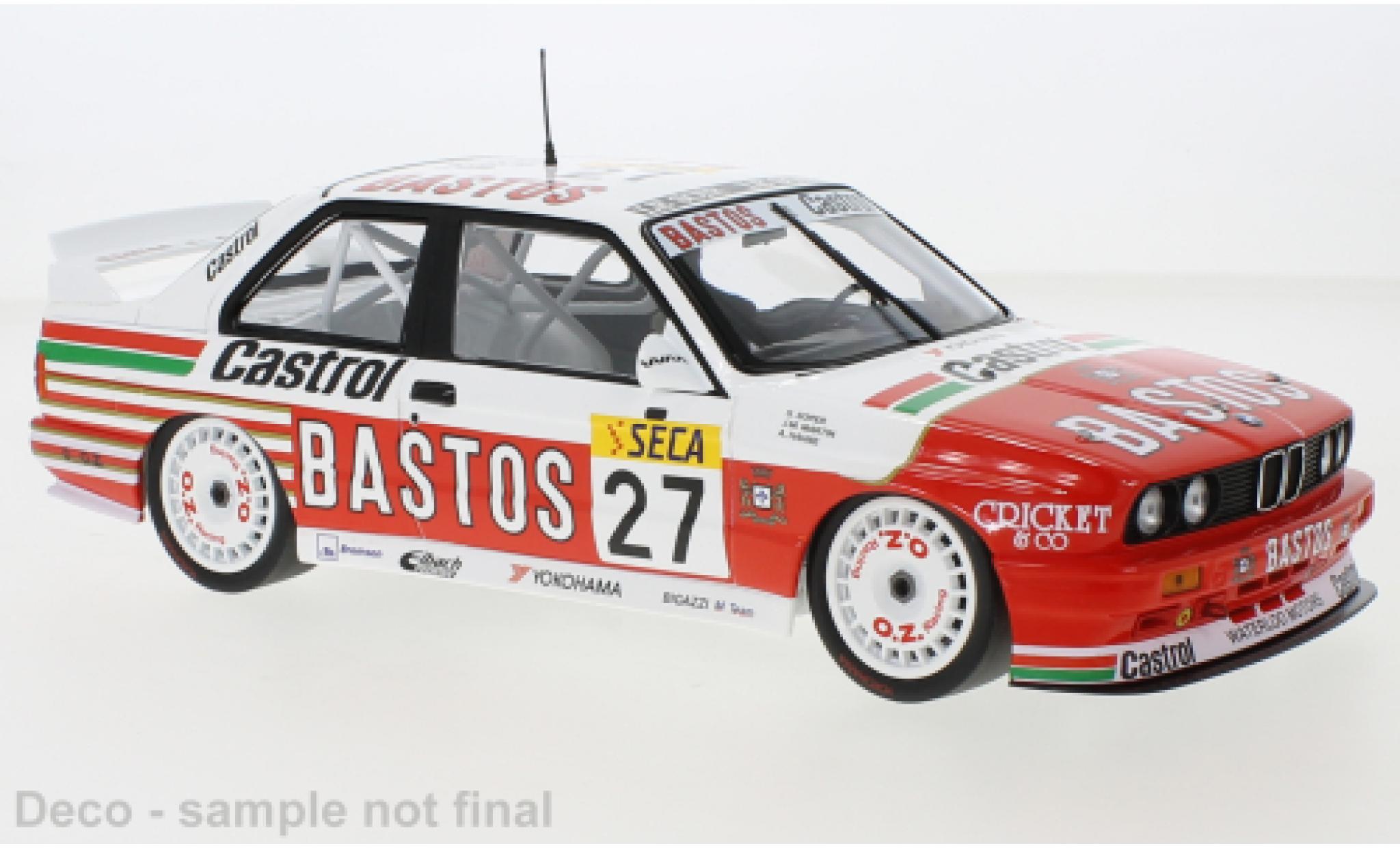 Bmw M3 1/18 Minichamps (E30) No.27 Bigazzi Team Bastos 24h Spa Francorchamps 1990 modelauto
