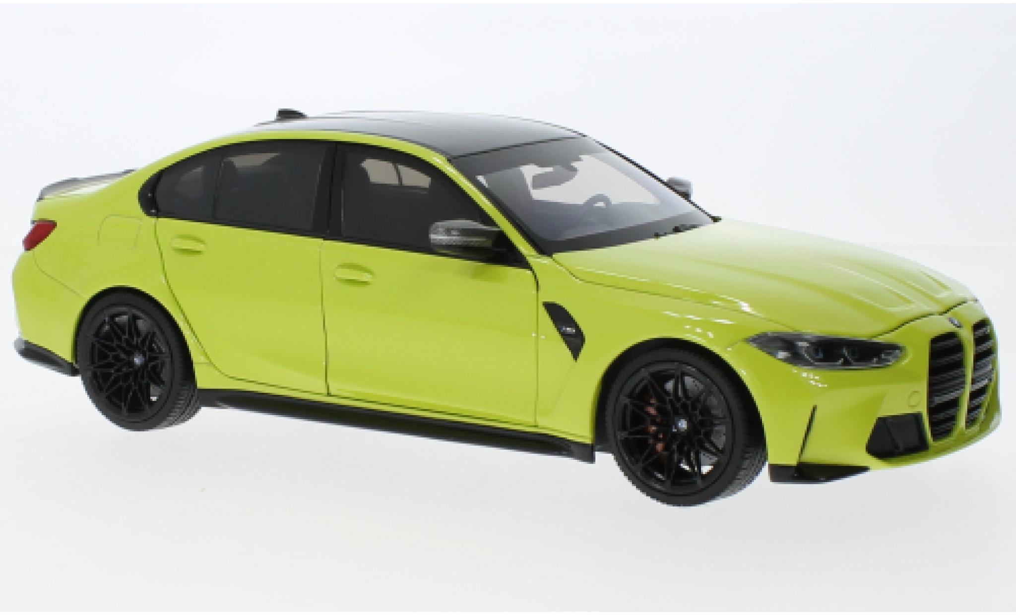 Bmw M3 1/18 Minichamps (G80) metallic geel 2020 modelauto