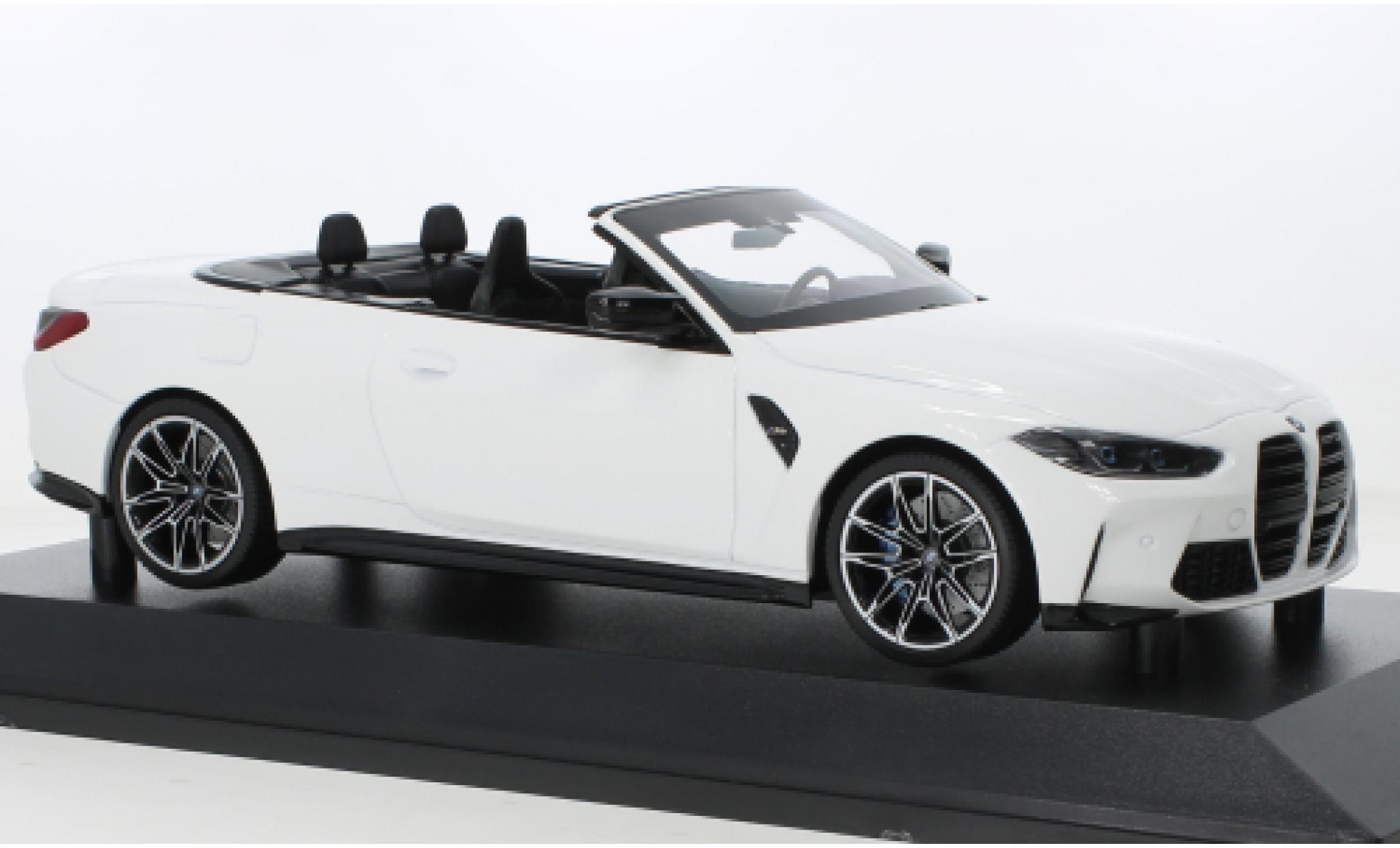 Bmw M4 1/18 Minichamps cabriolet wit 2021 modelauto