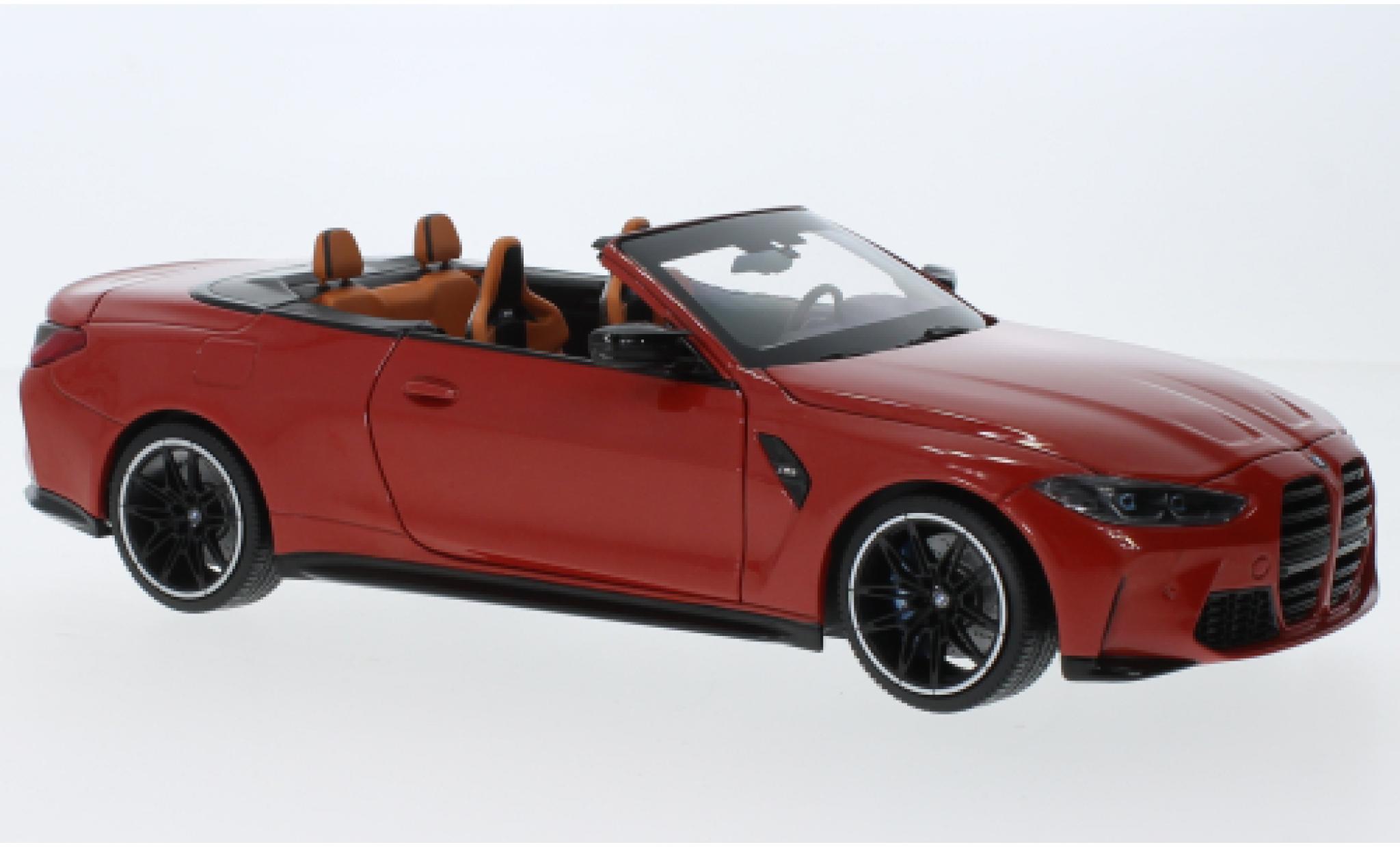 Bmw M4 1/18 Minichamps cabriolet metallic rood 2020 modelauto
