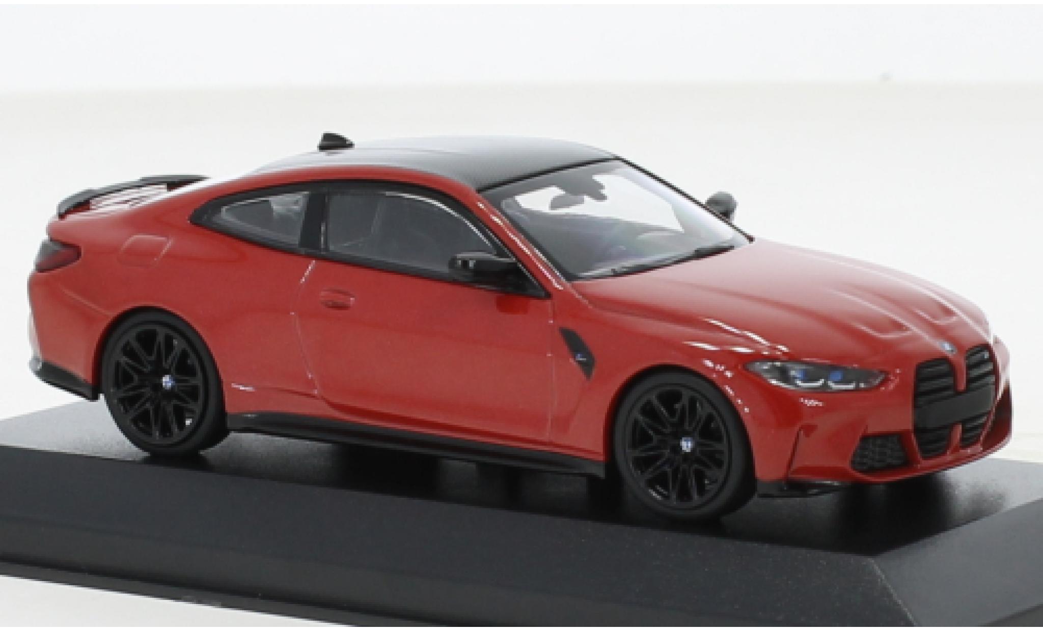 Bmw M4 1/43 Minichamps Competition (G82) metallic rood 2020 modelauto
