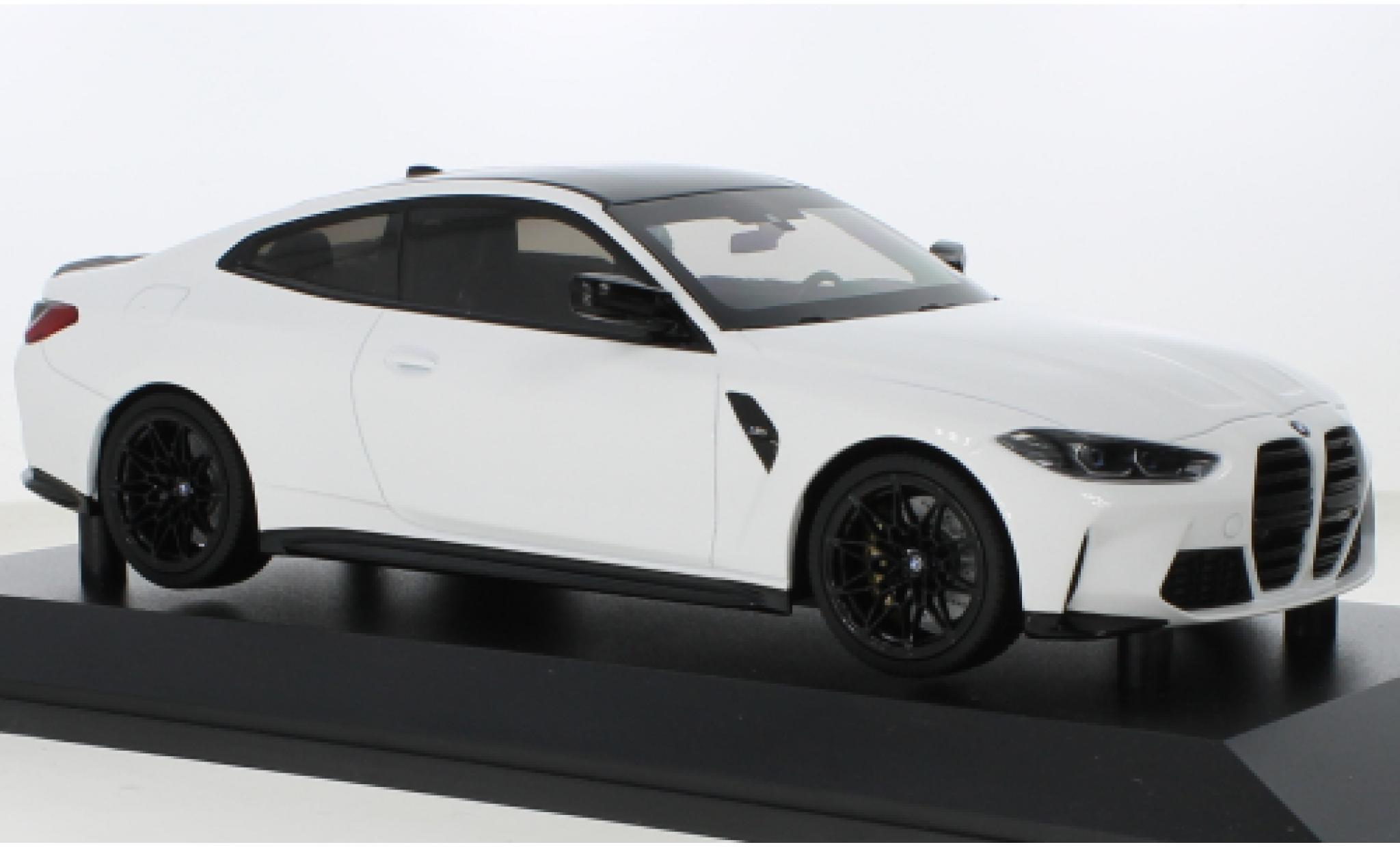Bmw M4 1/18 Minichamps metallic wit 2020 modelauto