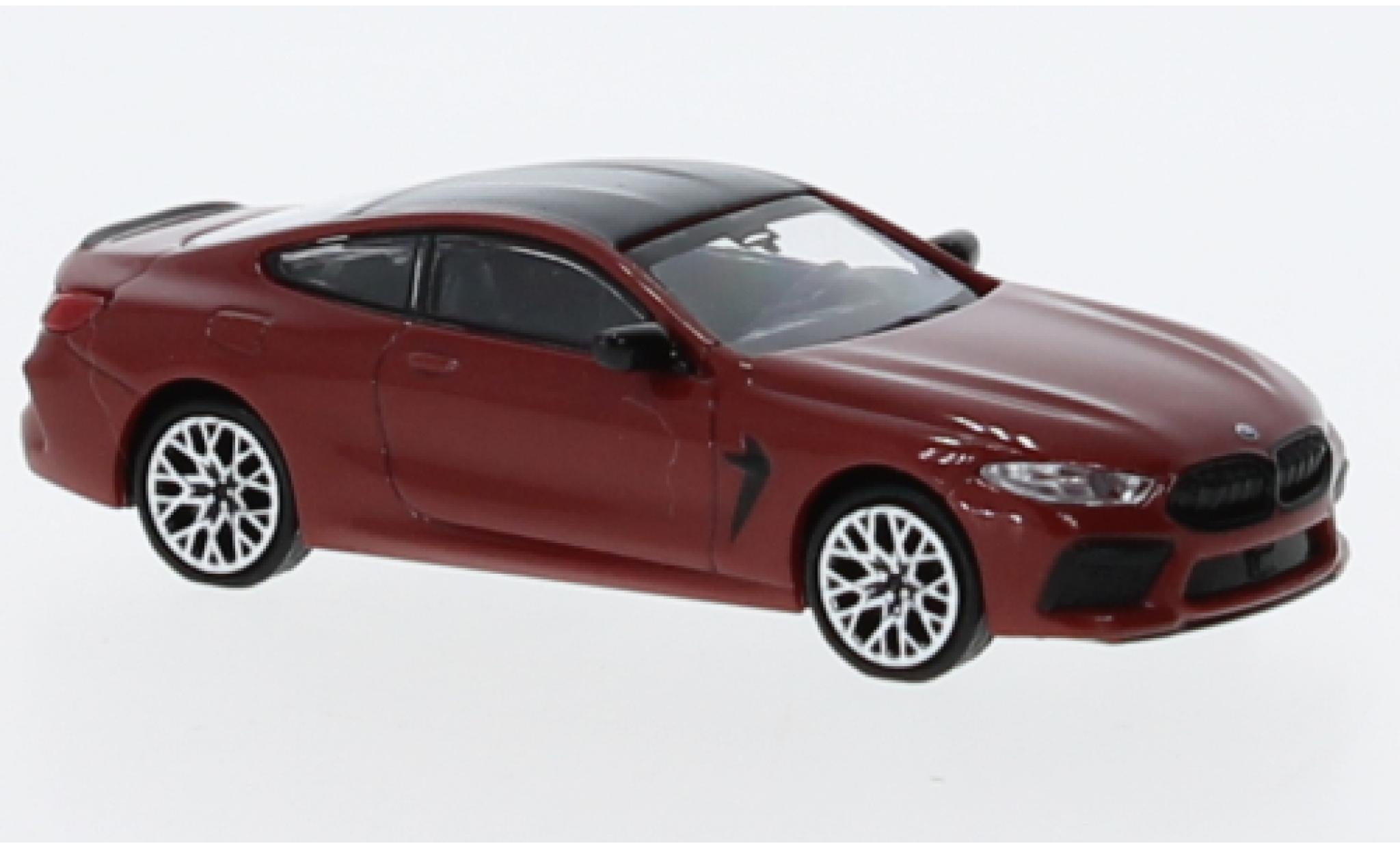 Bmw M8 1/87 Minichamps Competition Coupe (F92) metallic rood 2019 modelauto