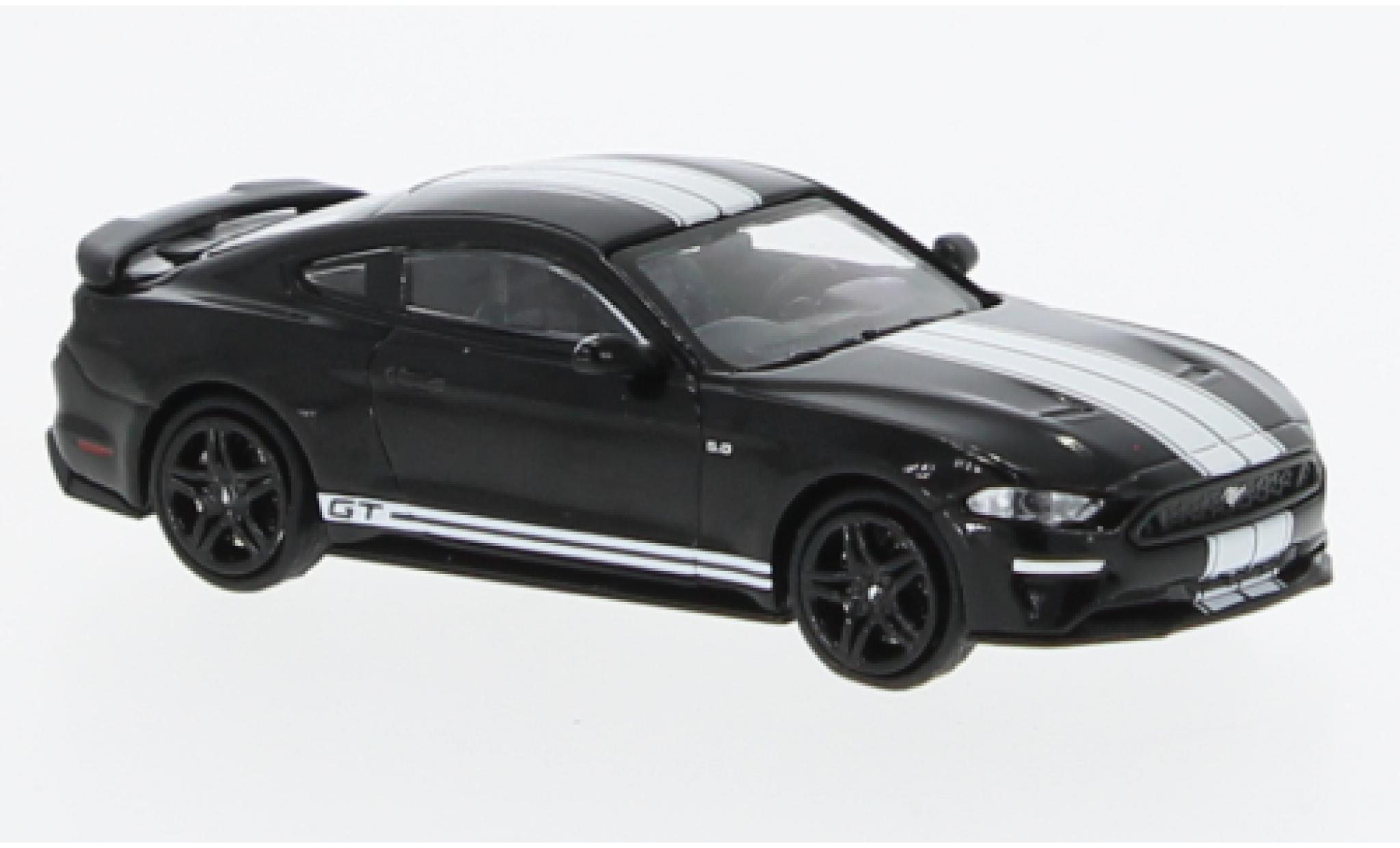 Ford Mustang 1/87 Minichamps GT zwart/wit 2018 modelauto