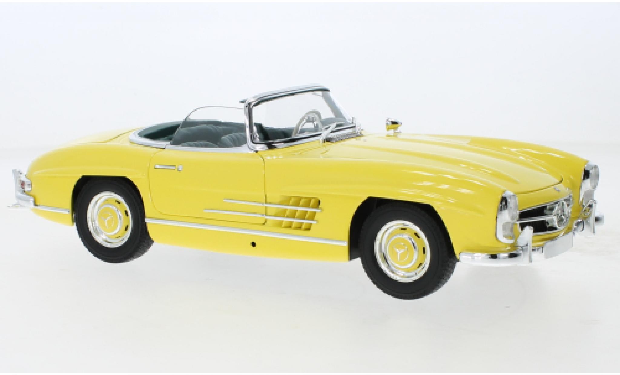 Mercedes 300 1/18 Minichamps SL Roadster (W198) geel/zwart 1957 modelauto