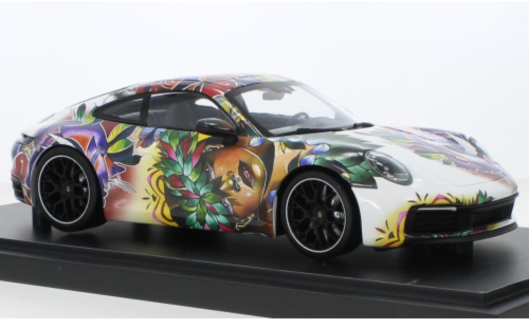 Porsche 992 4S 1/18 Minichamps 911  Carrera Flower Design 2019 modelauto