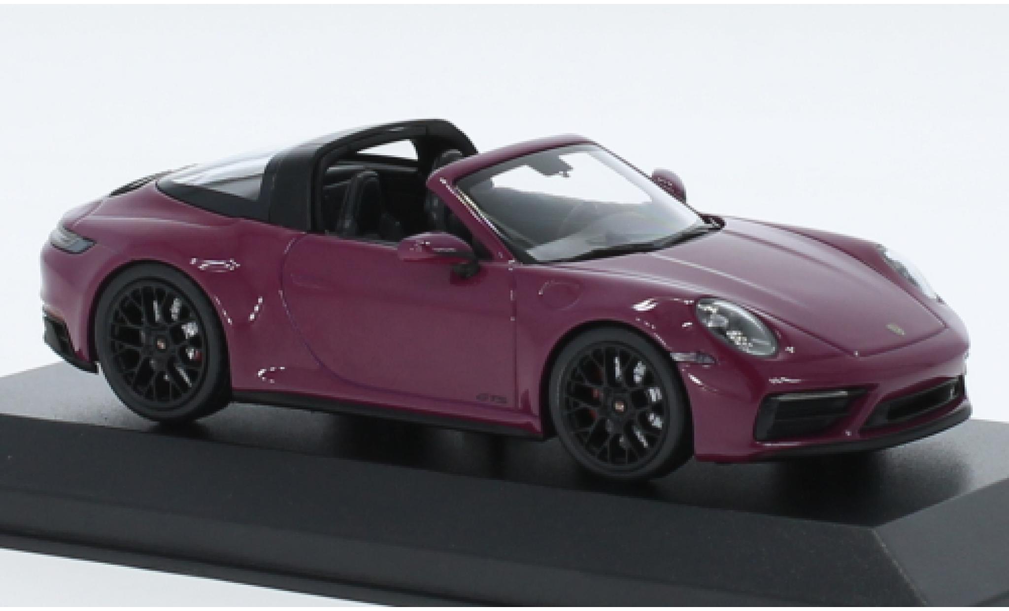 Porsche 992 Targa 1/43 Minichamps 911  4 GTS paars 2021 modelauto