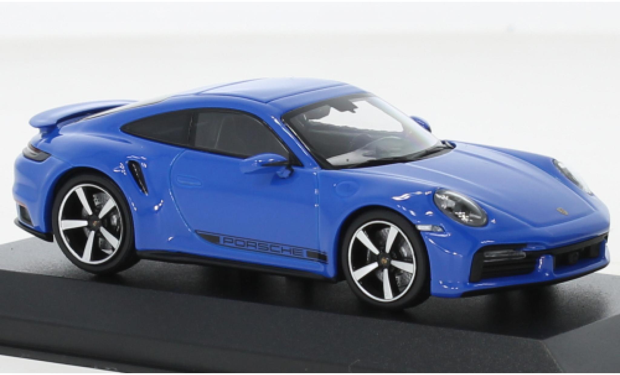 Porsche 992 Turbo s 1/43 Minichamps 911  Turbo S blauw 2020 modelauto