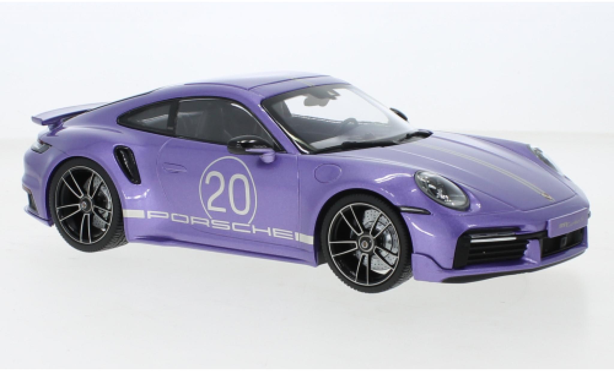 Porsche 992 Turbo s 1/18 Minichamps 911  Turbo S metallic paarsee 2021 modelauto