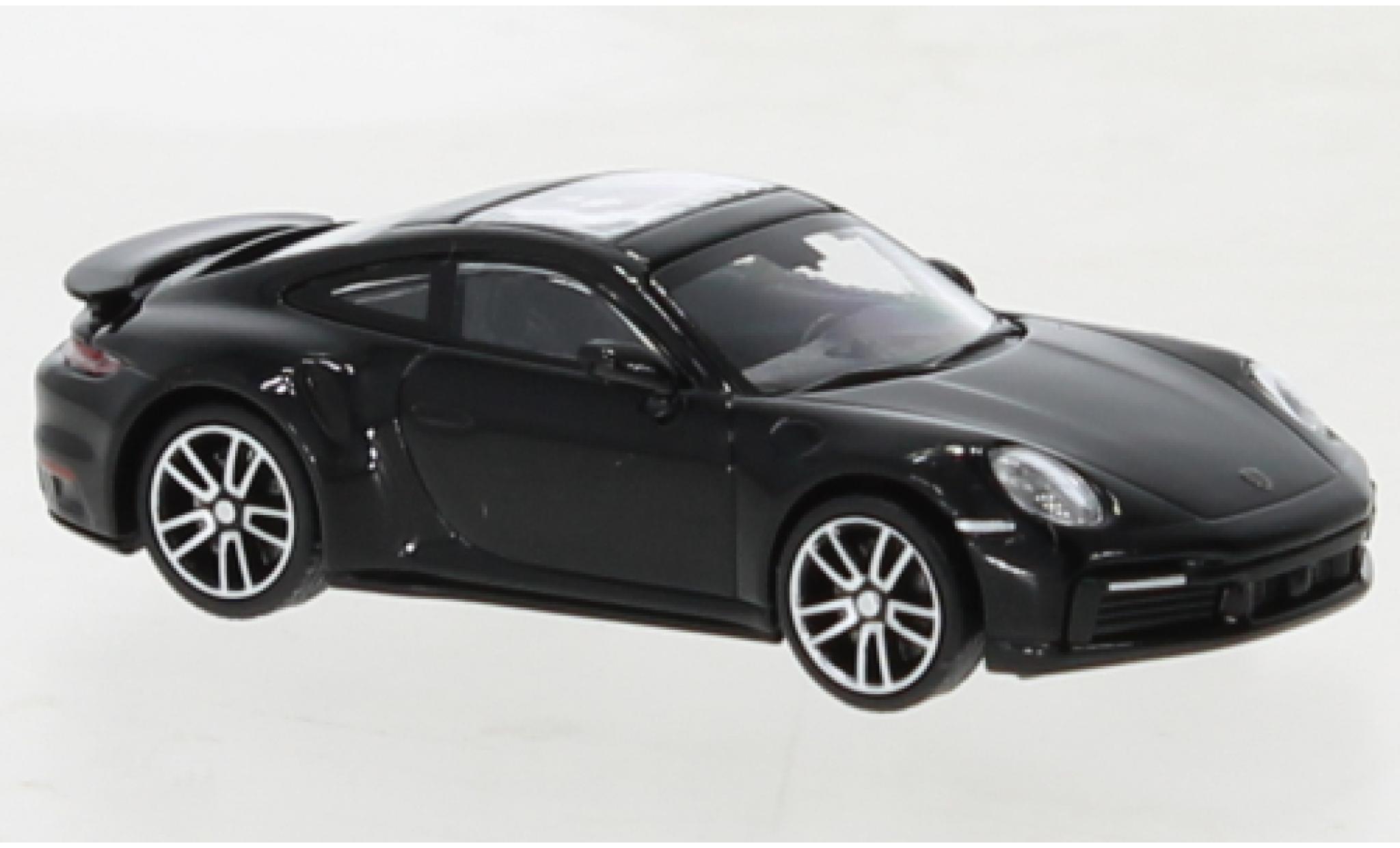 Porsche 992 Turbo s 1/87 Minichamps 911  Turbo S zwart 2020 modelauto