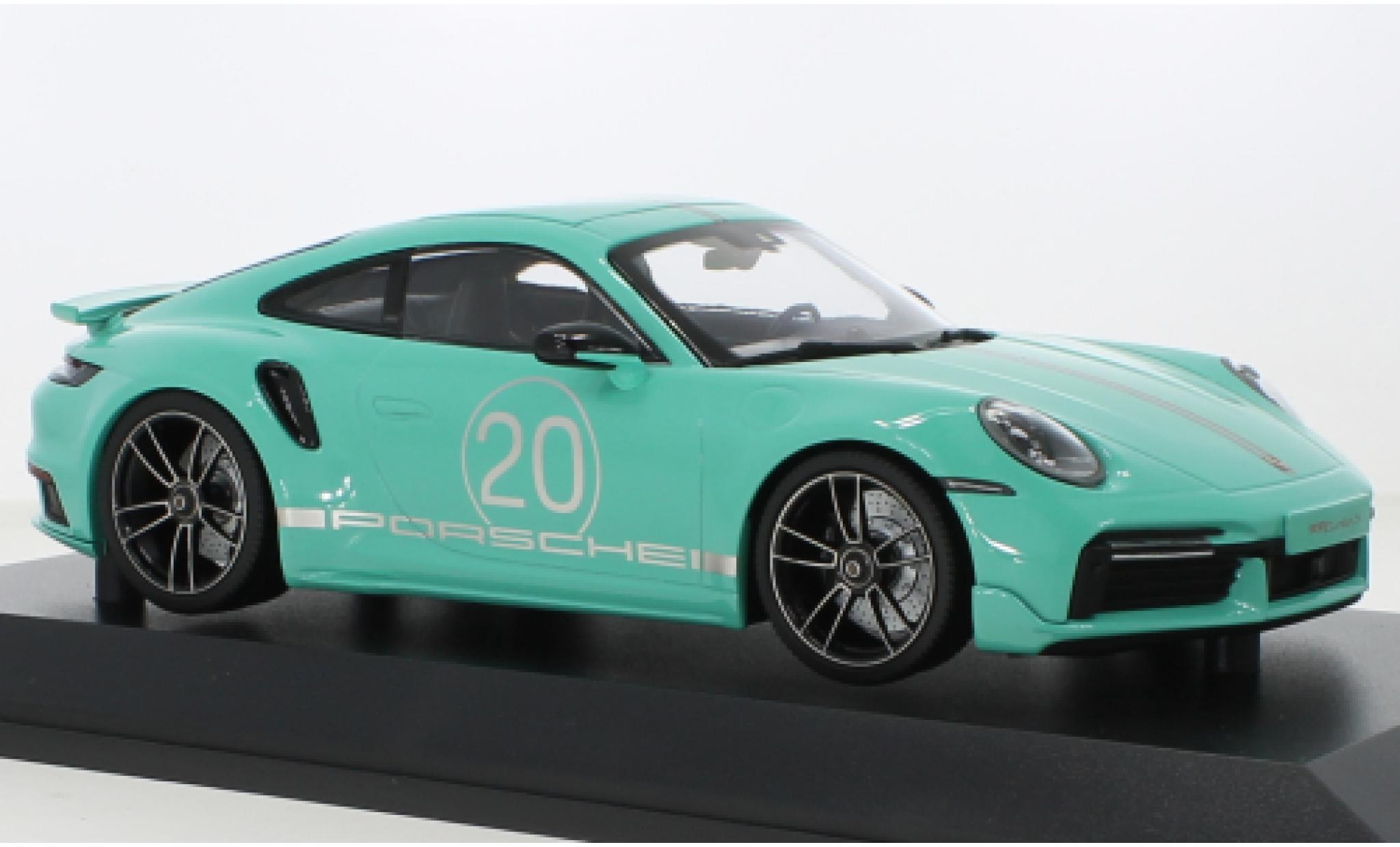 Porsche 992 Turbo s 1/18 Minichamps 911  Turbo S turquoise 2021 modelauto